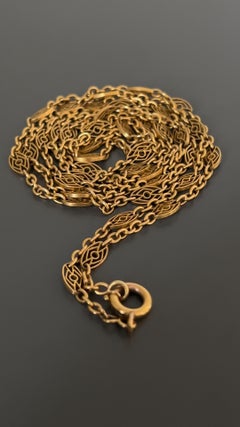 Antique French Watch Chain 18k Yellow Gold