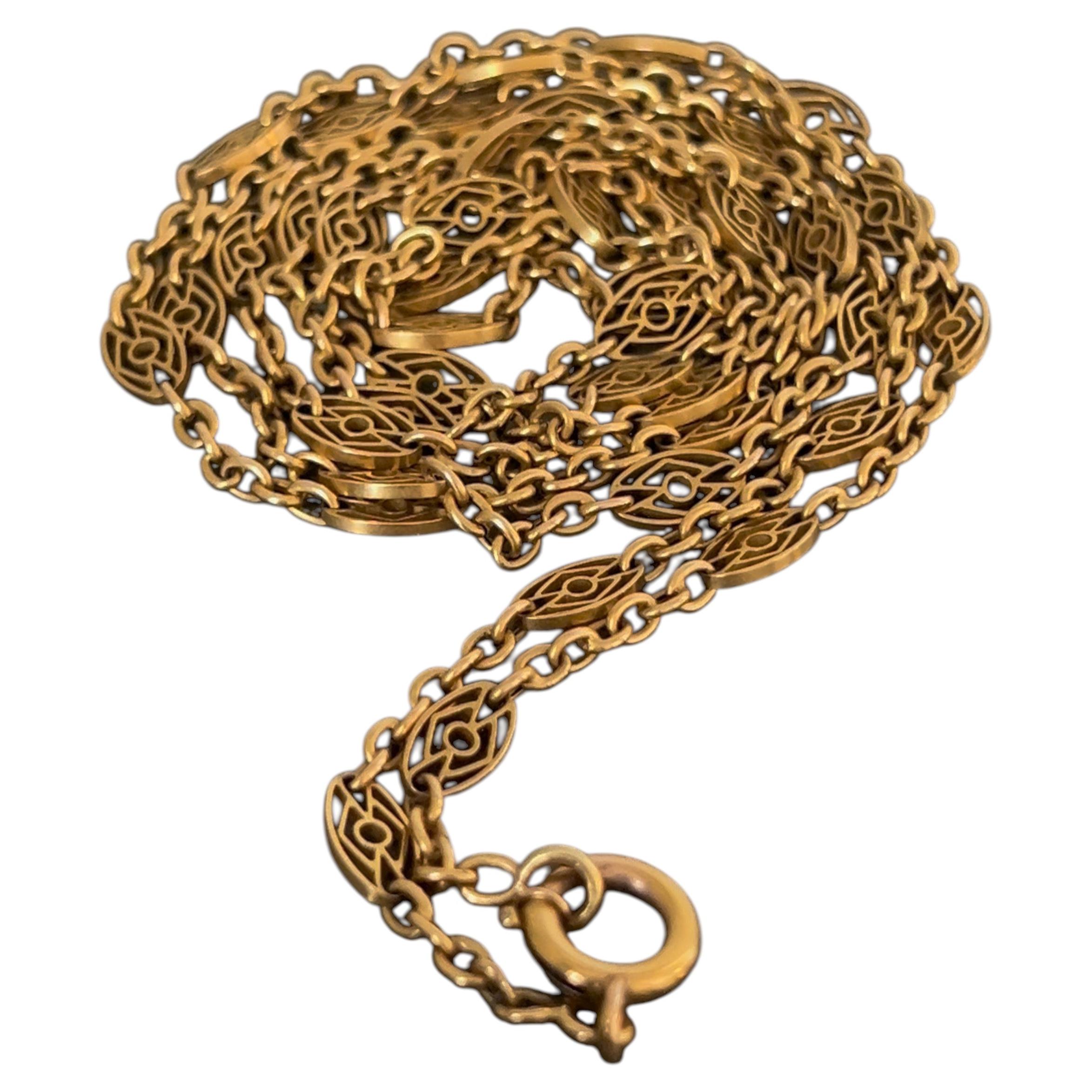 Catena per orologio Antique French in oro giallo 18 carati