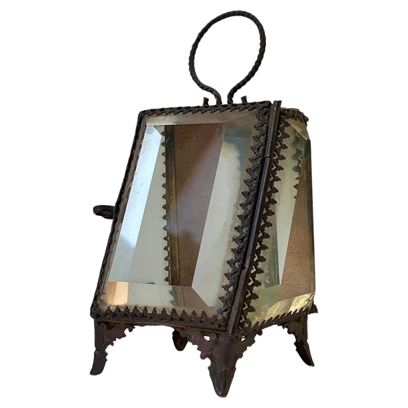 Antique French Watch Vitrine in Bronze & Crystal, 19th century in vendita