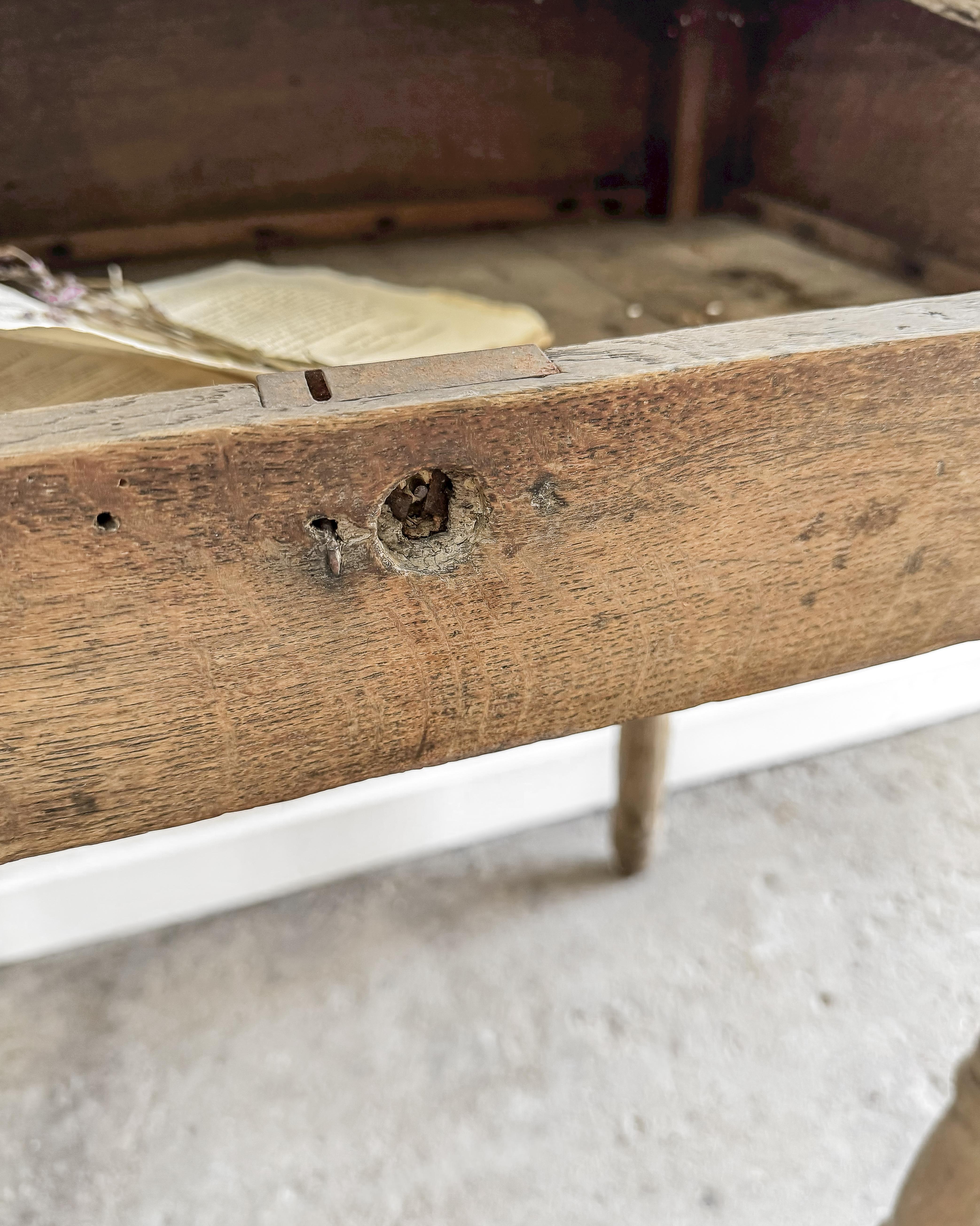 Antique French Weathered Oak Slant Top Desk 6