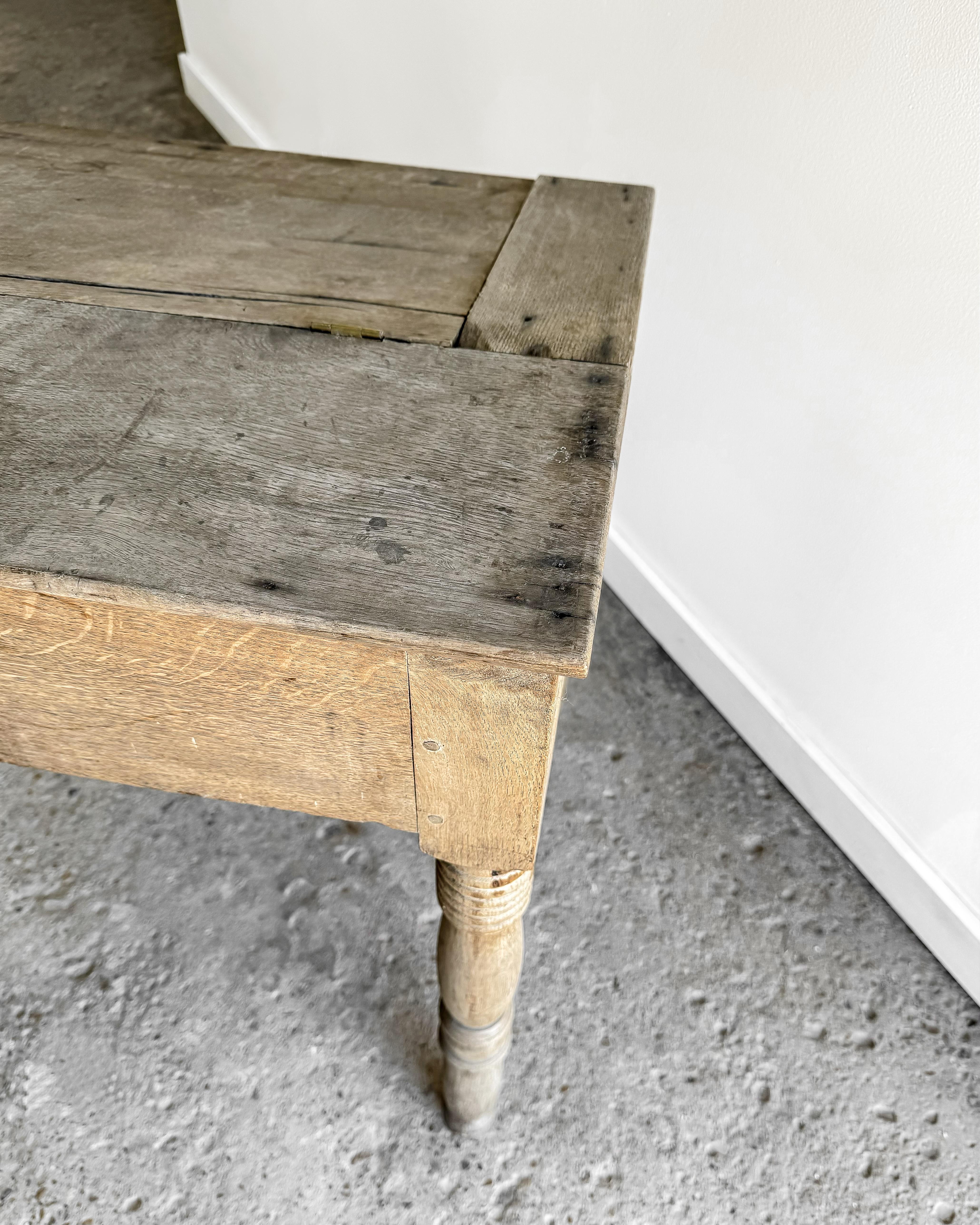 Antique French Weathered Oak Slant Top Desk 11