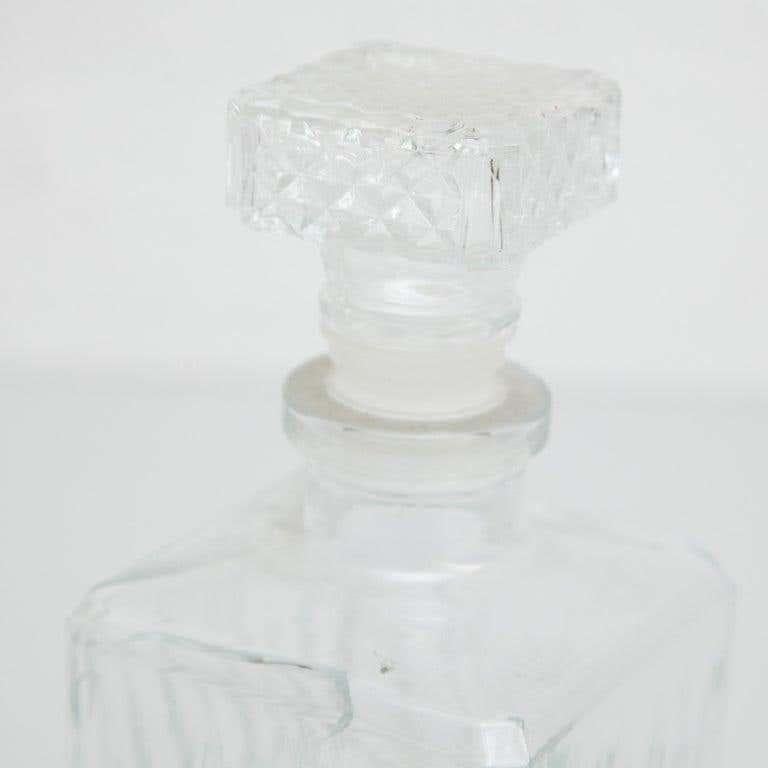 Antique French Whisky Glass Bottle, circa 1950 For Sale 1