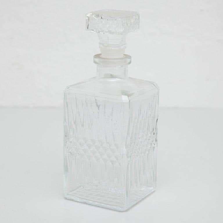 Antique French Whisky Glass Bottle, circa 1950 For Sale 3