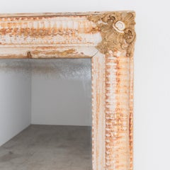 Antique French White and Gold Mirror
