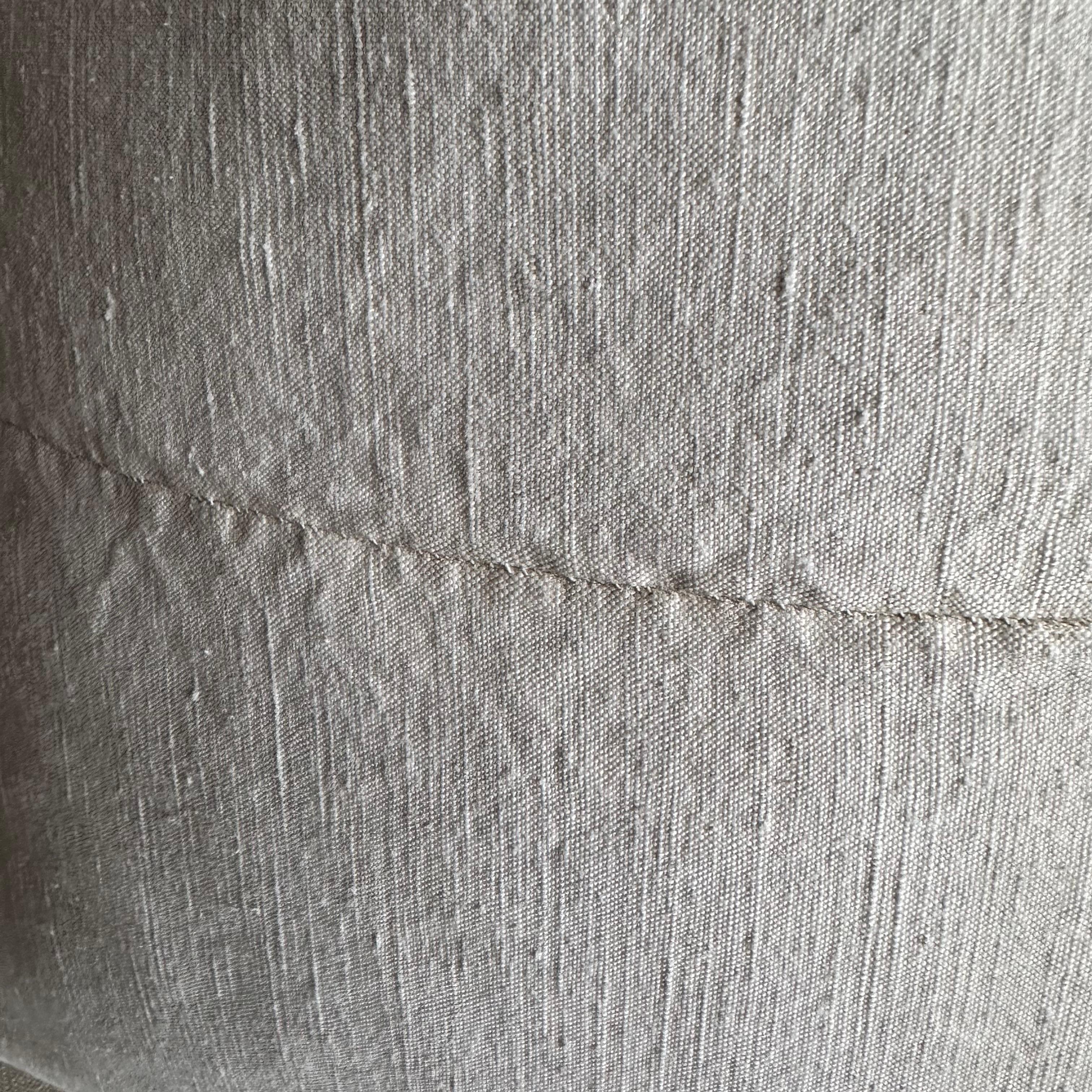 Coton Oreillers anciens en lin Grain Blanc avec Insert en vente