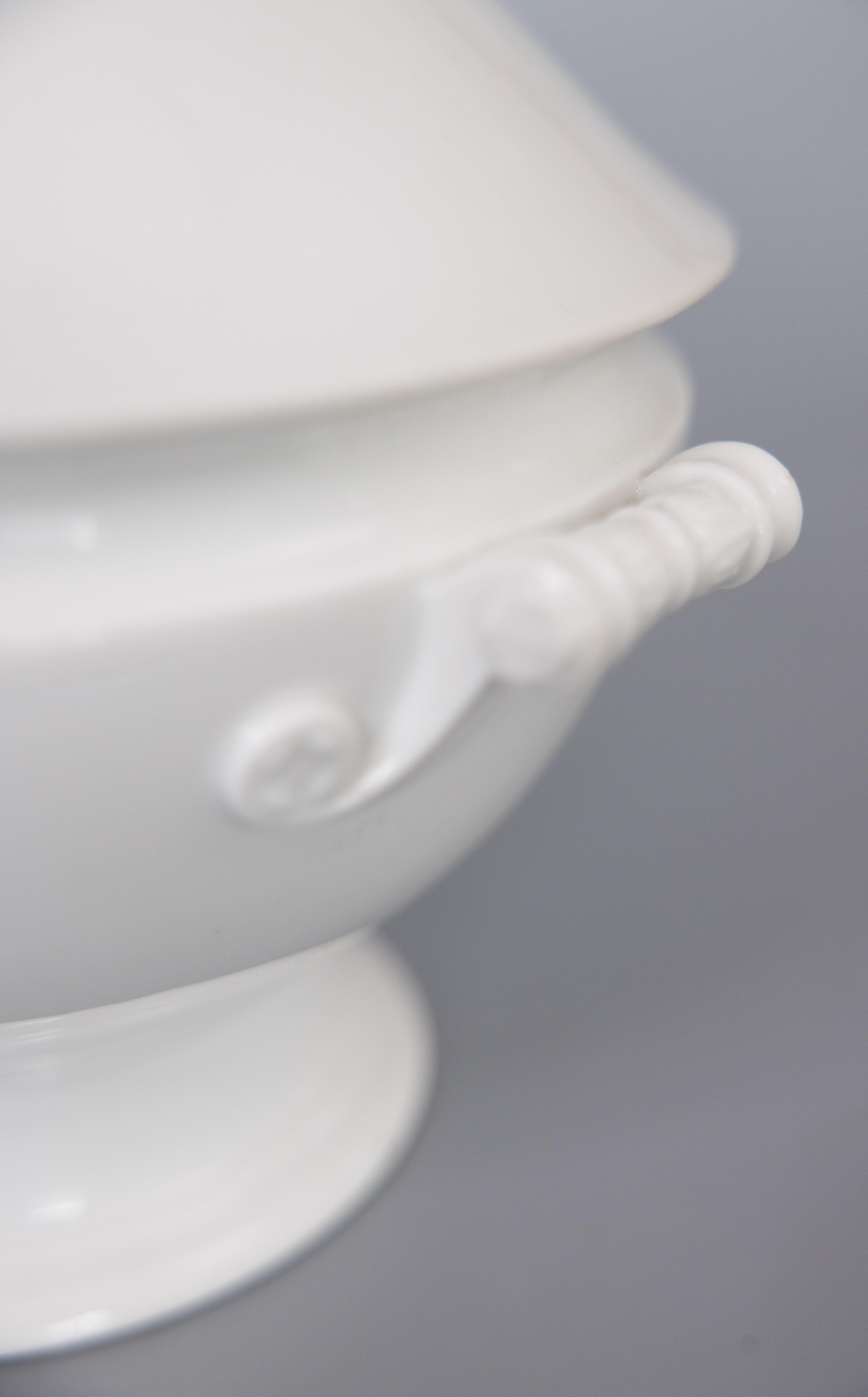 Antique French White Ironstone Lidded Soup Tureen 1