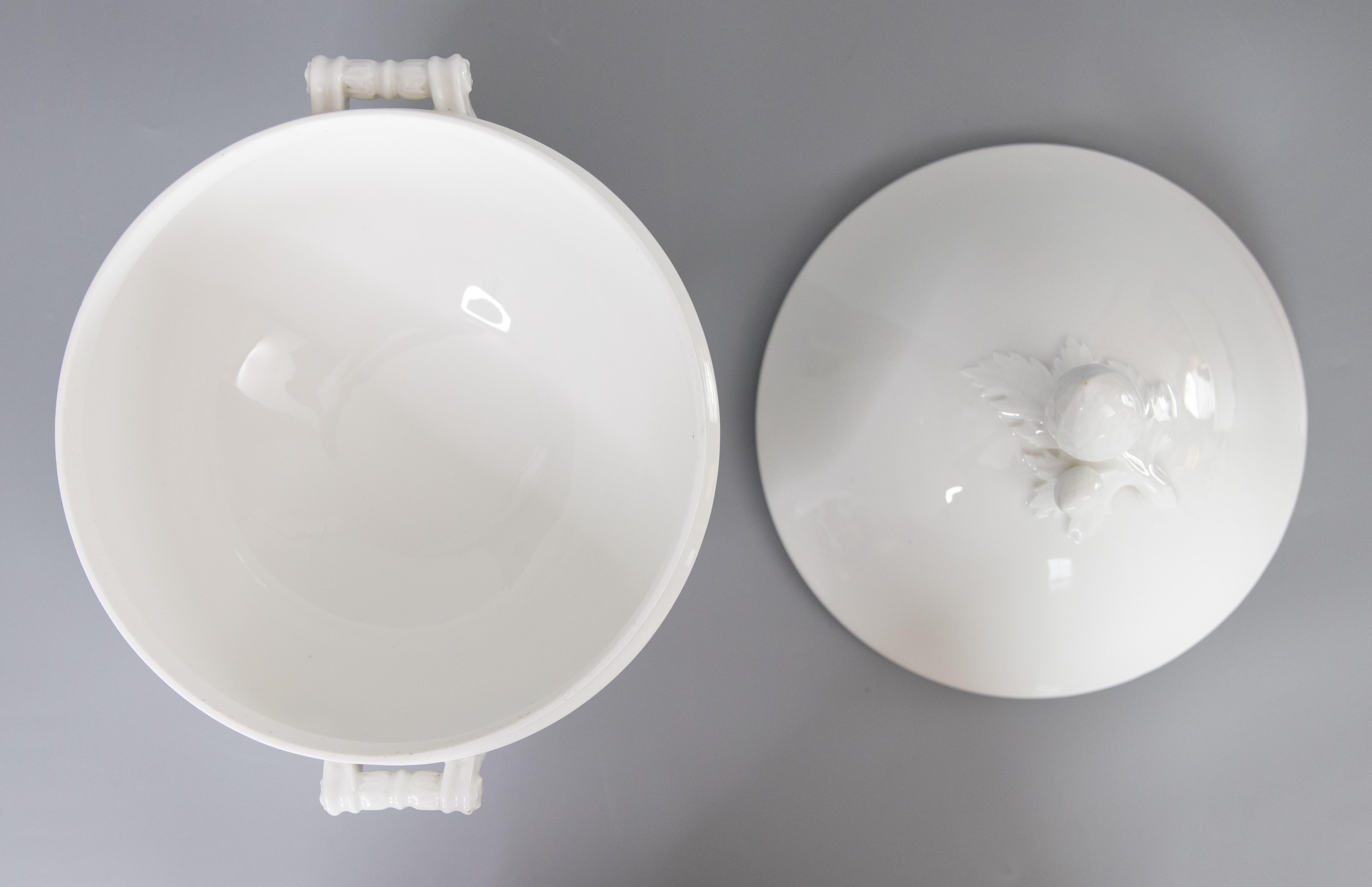 Antique French White Ironstone Lidded Soup Tureen 3