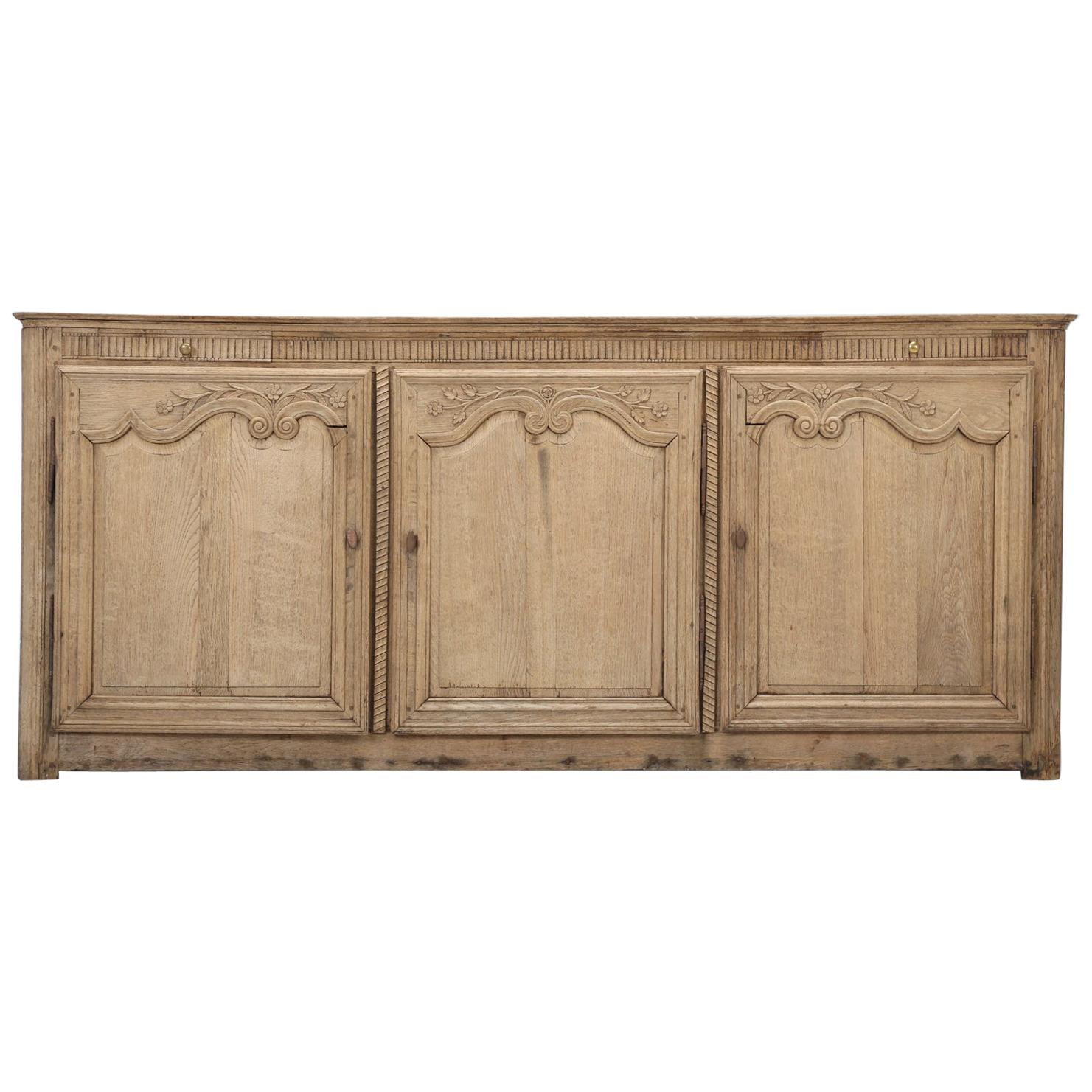 Antique French White Oak Buffet from the Early 1800s