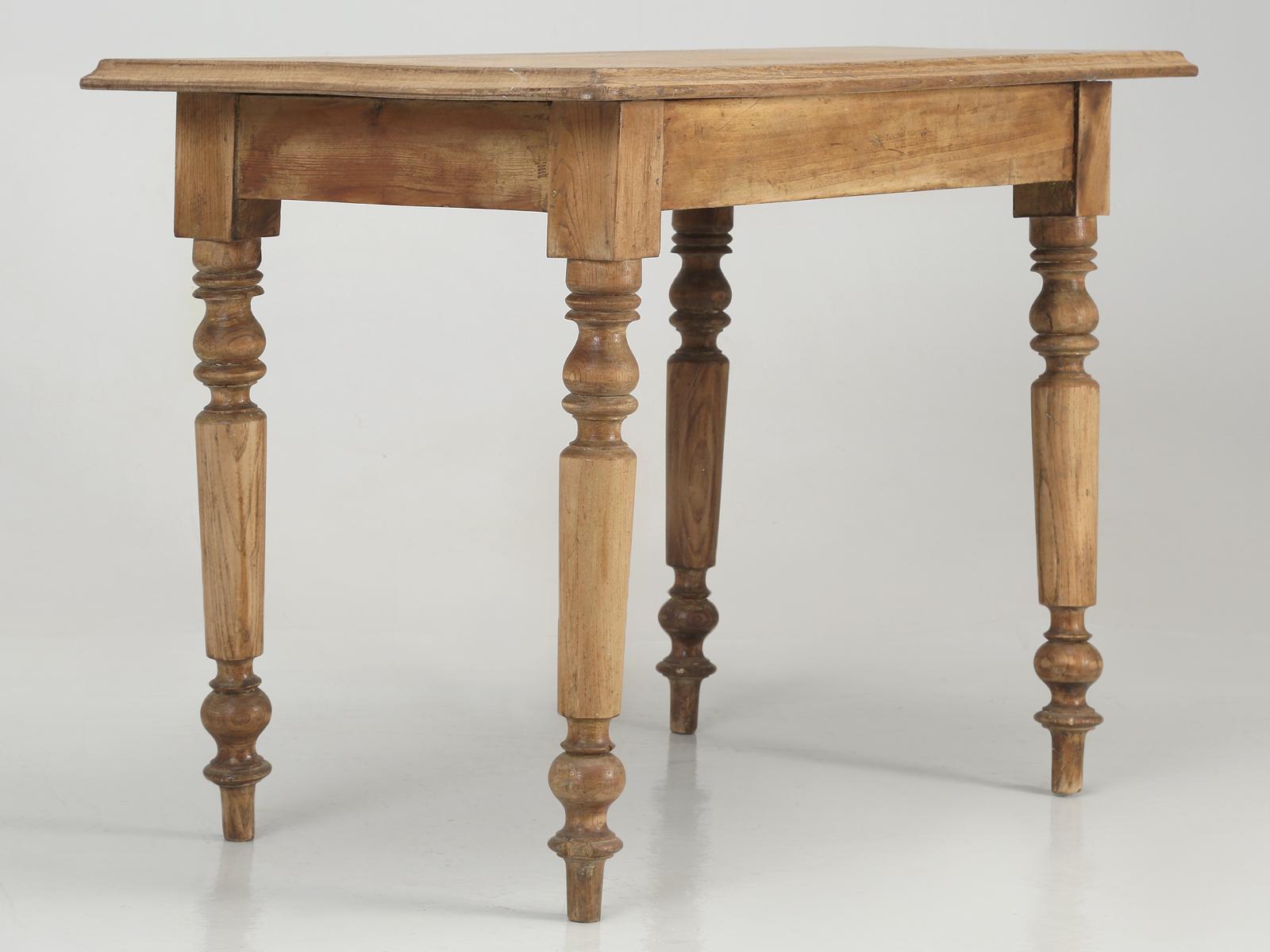Antique French White Oak Side Table or Small Writing Table, Late 1800s 10