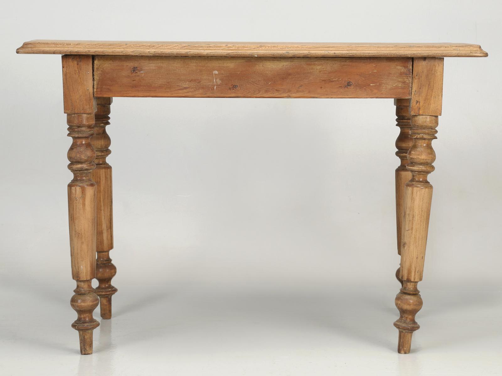 Antique French White Oak Side Table or Small Writing Table, Late 1800s 12
