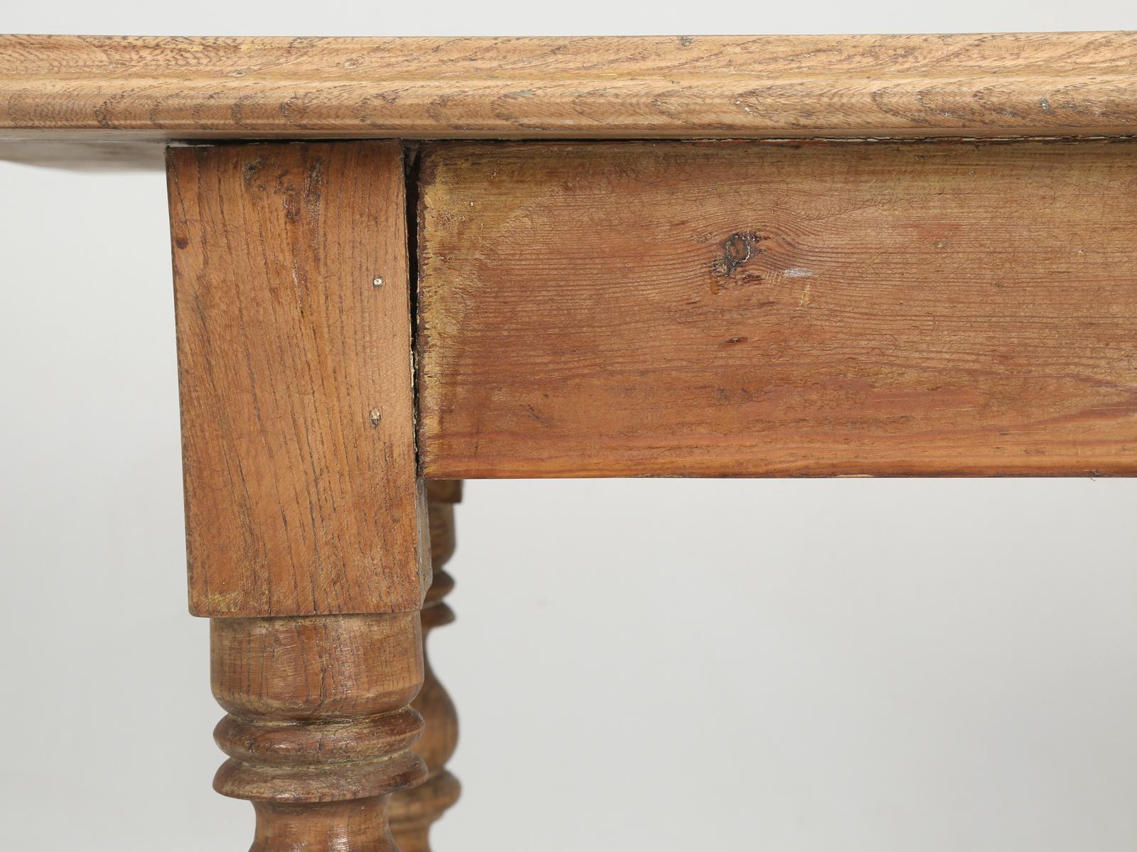 Antique French White Oak Side Table or Small Writing Table, Late 1800s 13