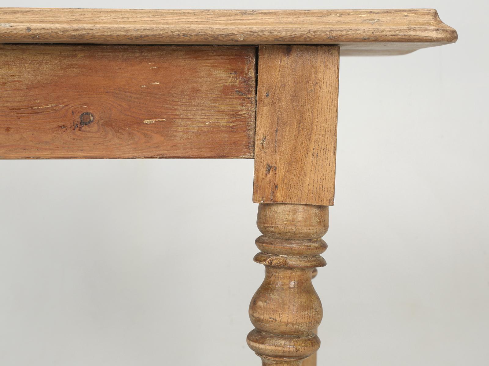 Antique French White Oak Side Table or Small Writing Table, Late 1800s 14