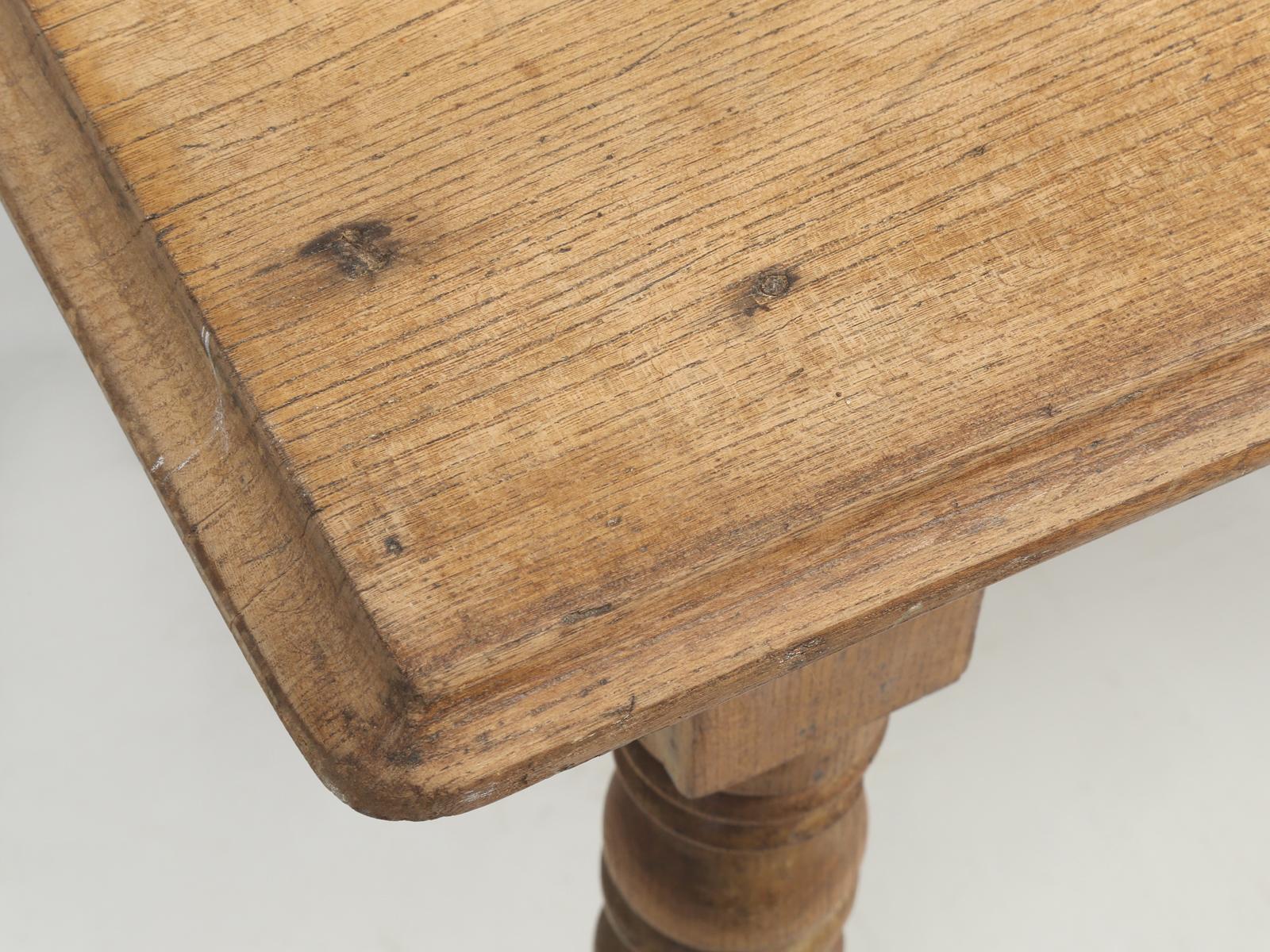 Late 19th Century Antique French White Oak Side Table or Small Writing Table, Late 1800s