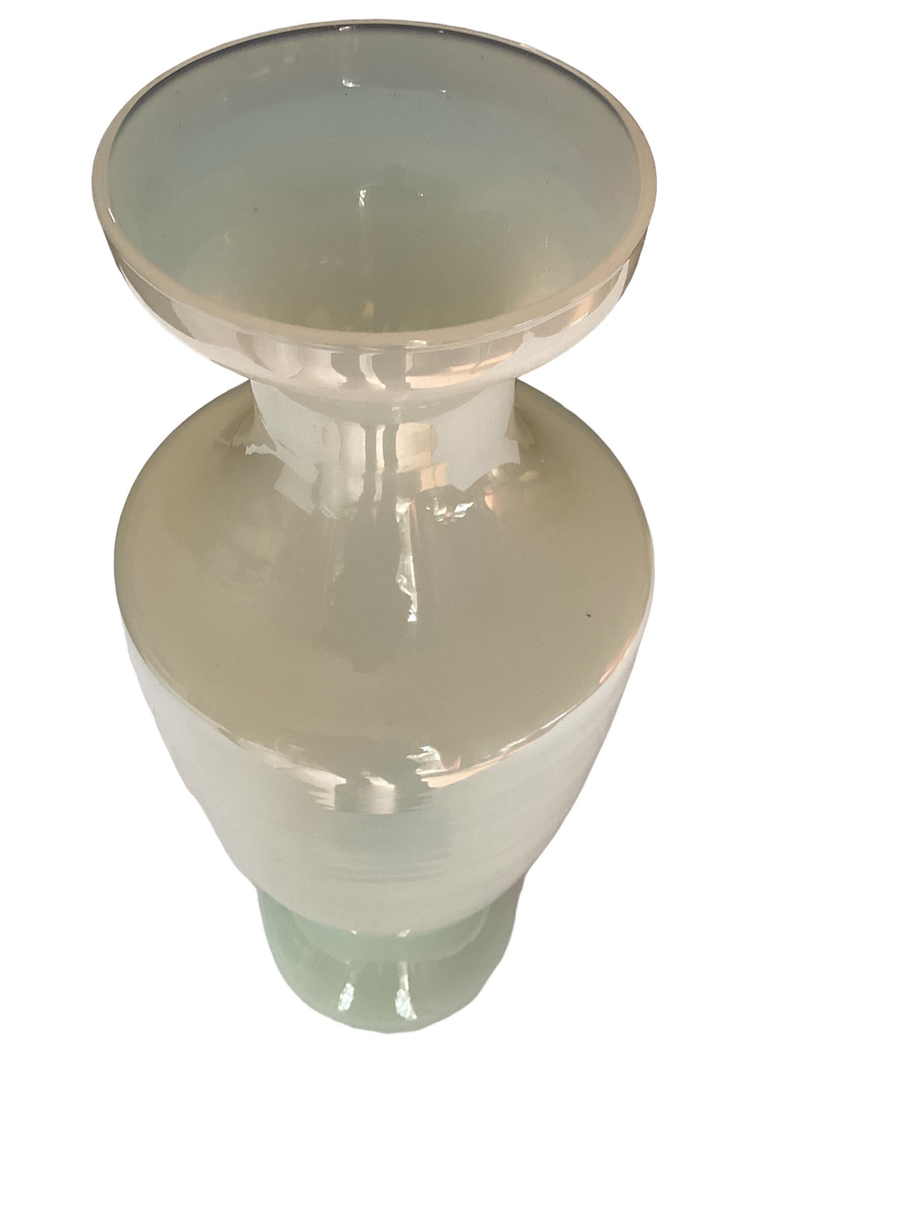 Early 20th Century Antique French White Opaline Vase For Sale