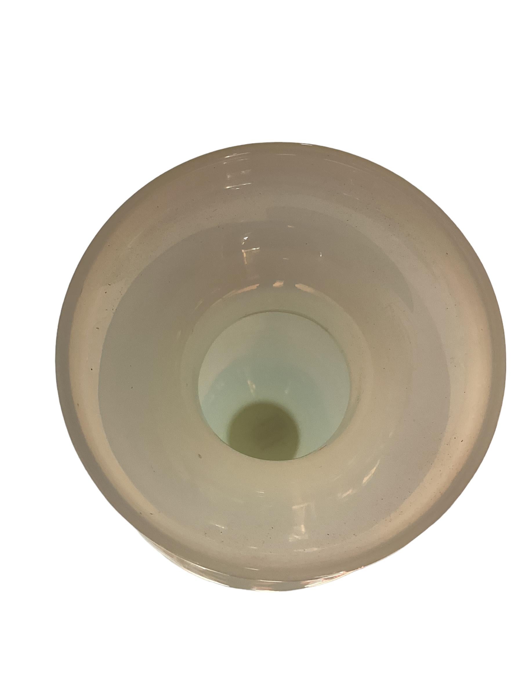 Opaline Glass Antique French White Opaline Vase For Sale