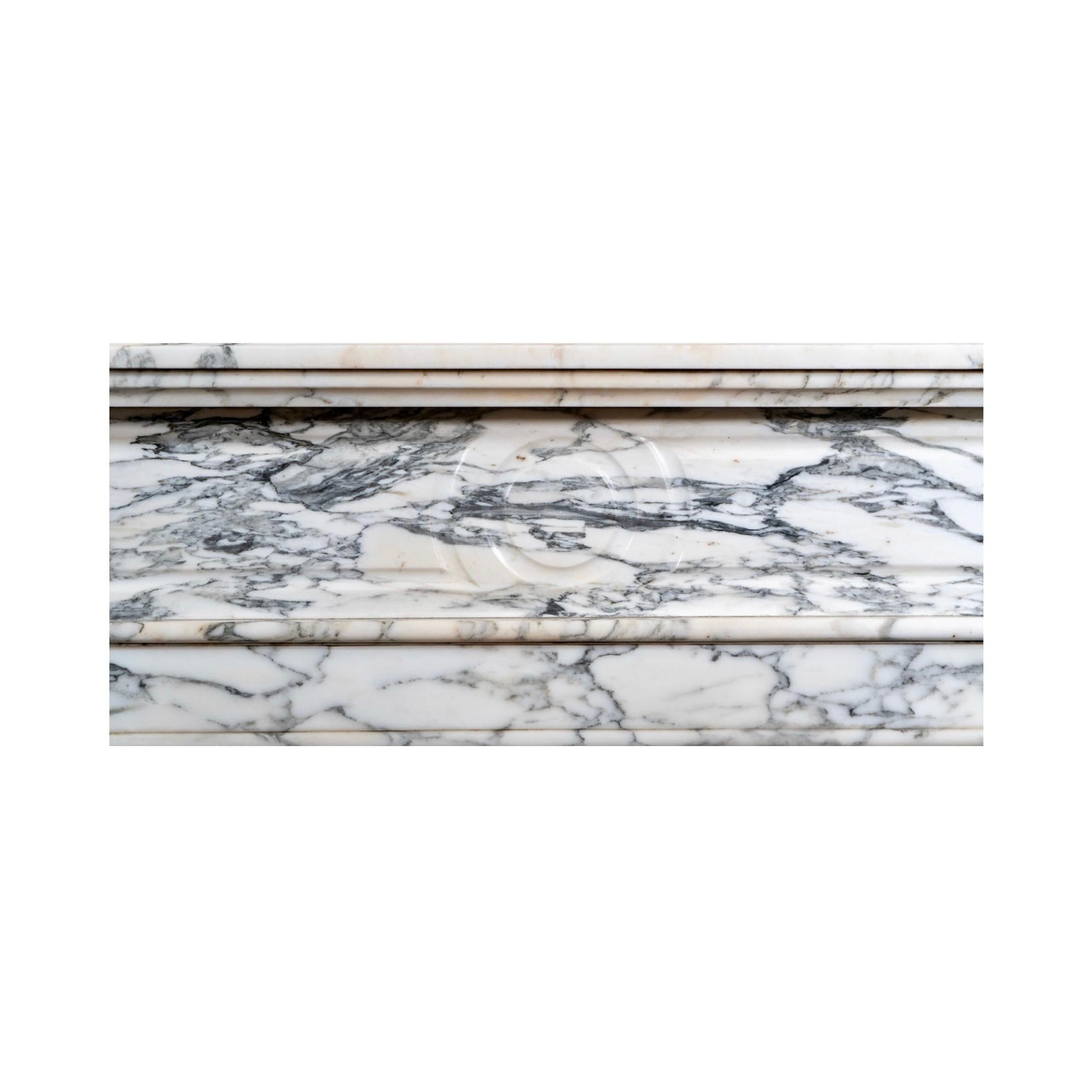 Repisa de mármol blanco veteado de Carrara Antique French 2