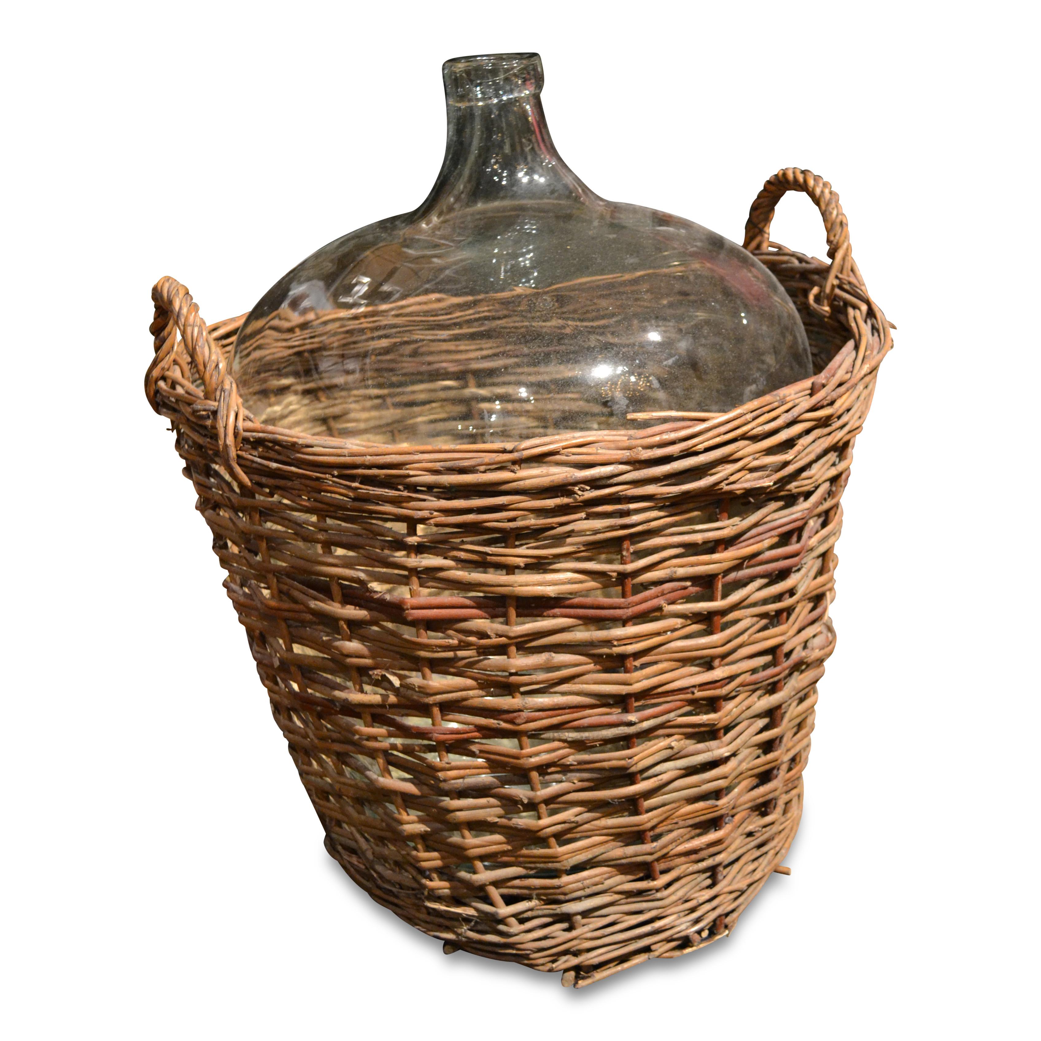 wicker wine jug