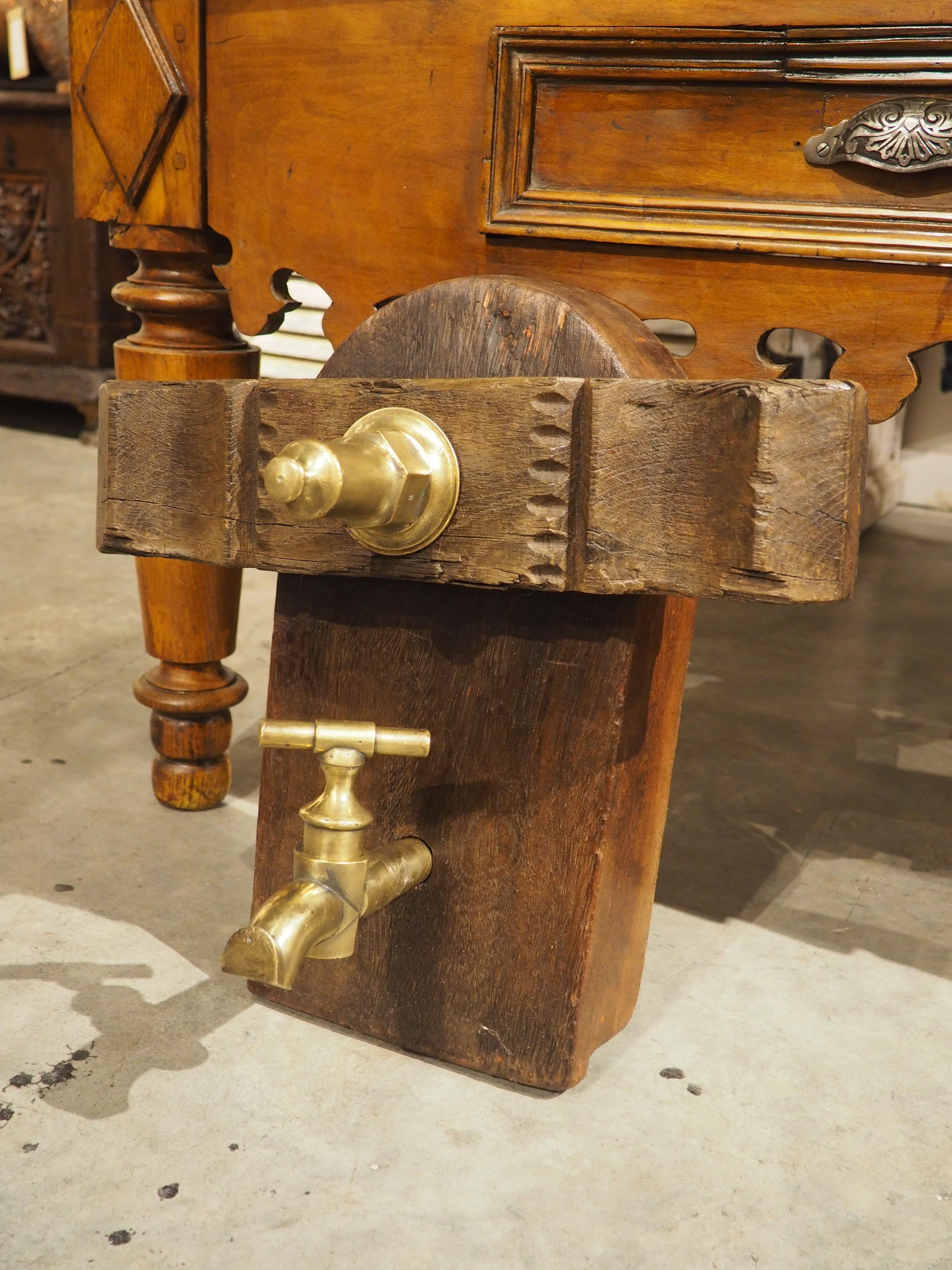 Hand-Carved Antique French Wine Barrel Access Door, Circa 1890 For Sale