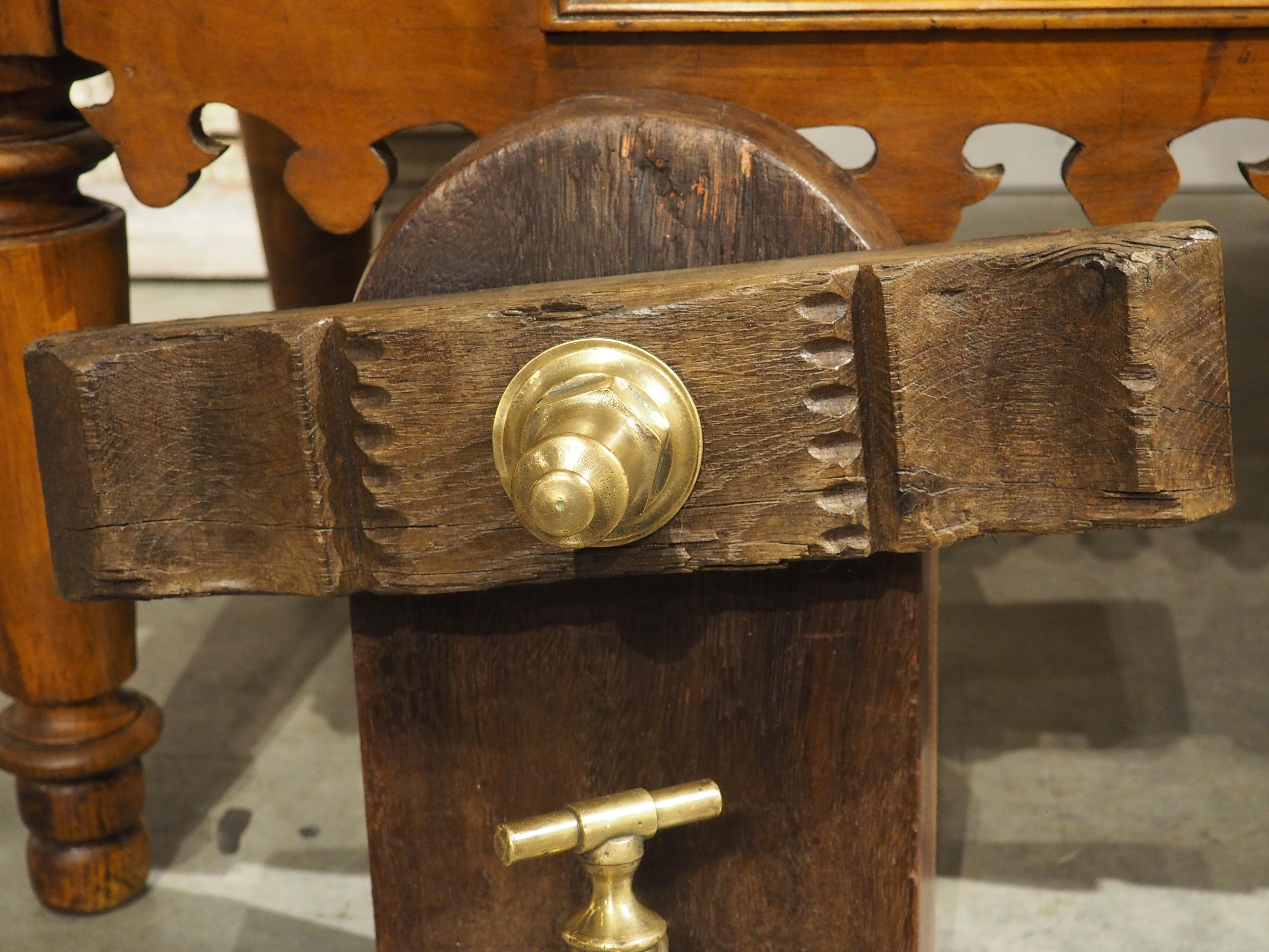 Antique French Wine Barrel Access Door, Circa 1890 In Good Condition For Sale In Dallas, TX