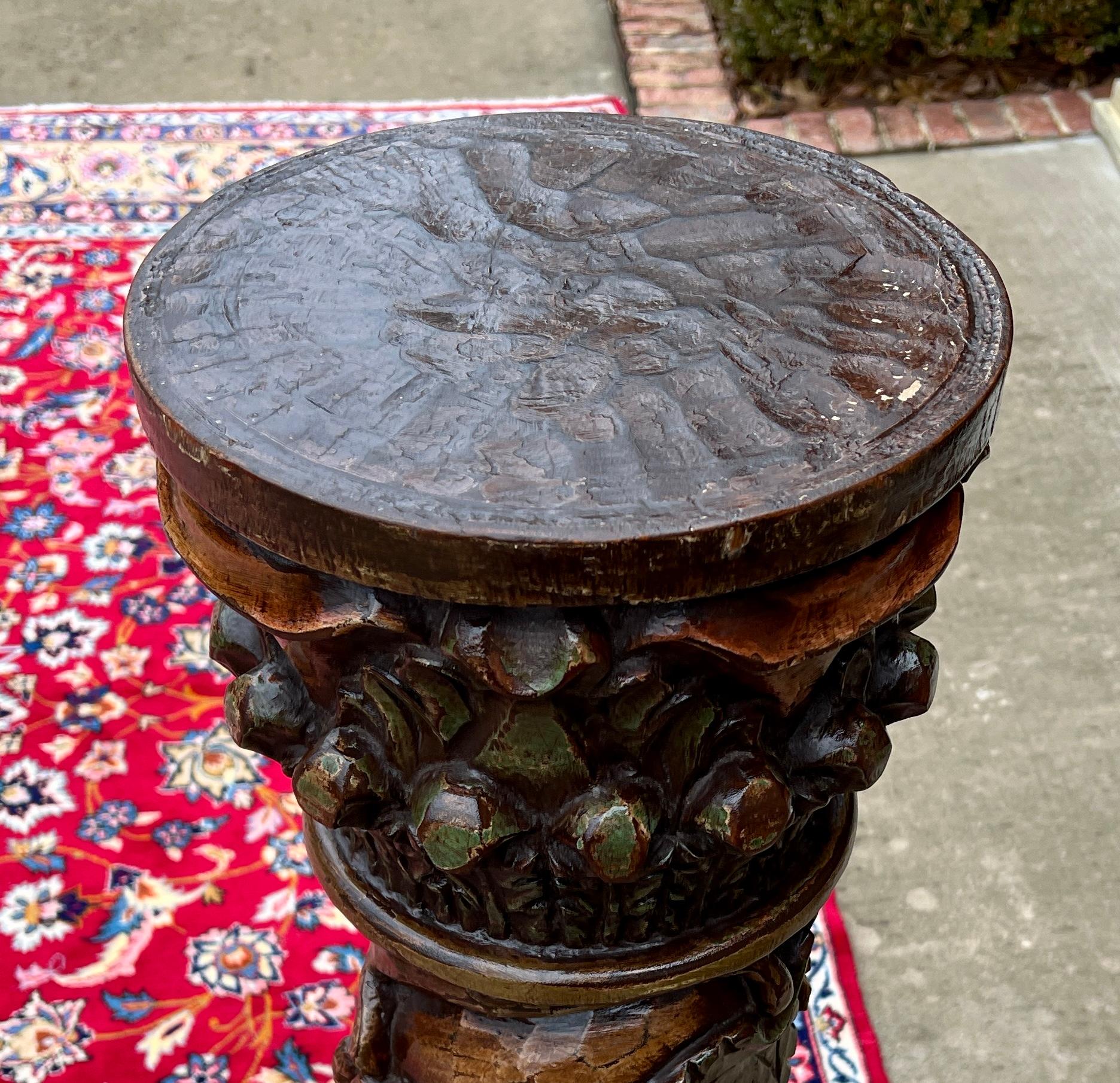 Antiquité - Pressoir à vin français à vis Pedestal Plant Stand Oak 48