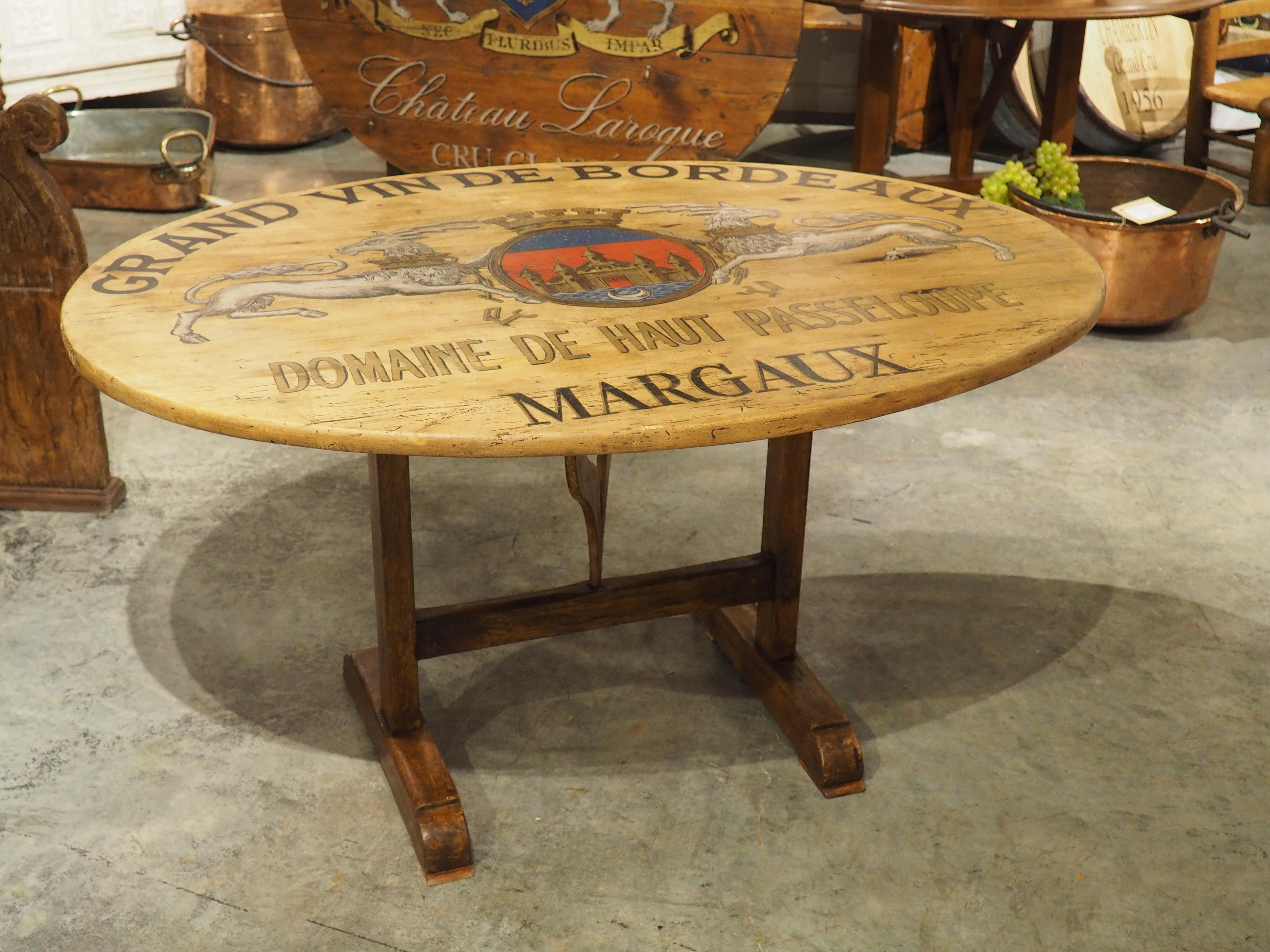 Antique French Wine Tasting Table, Grand Vin De Bordeaux Margaux, 19th Century 7