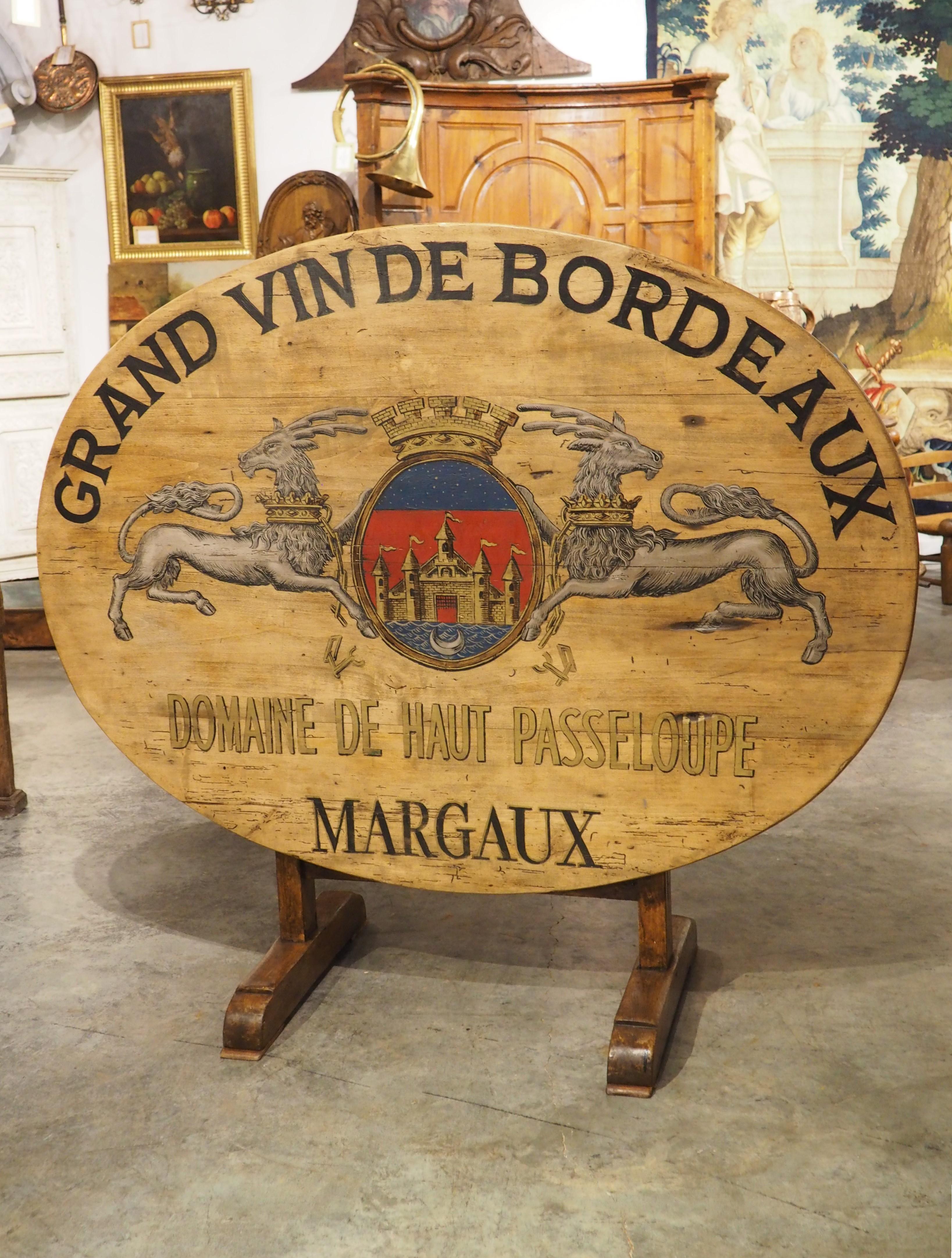 Antique French Wine Tasting Table, Grand Vin De Bordeaux Margaux, 19th Century 13