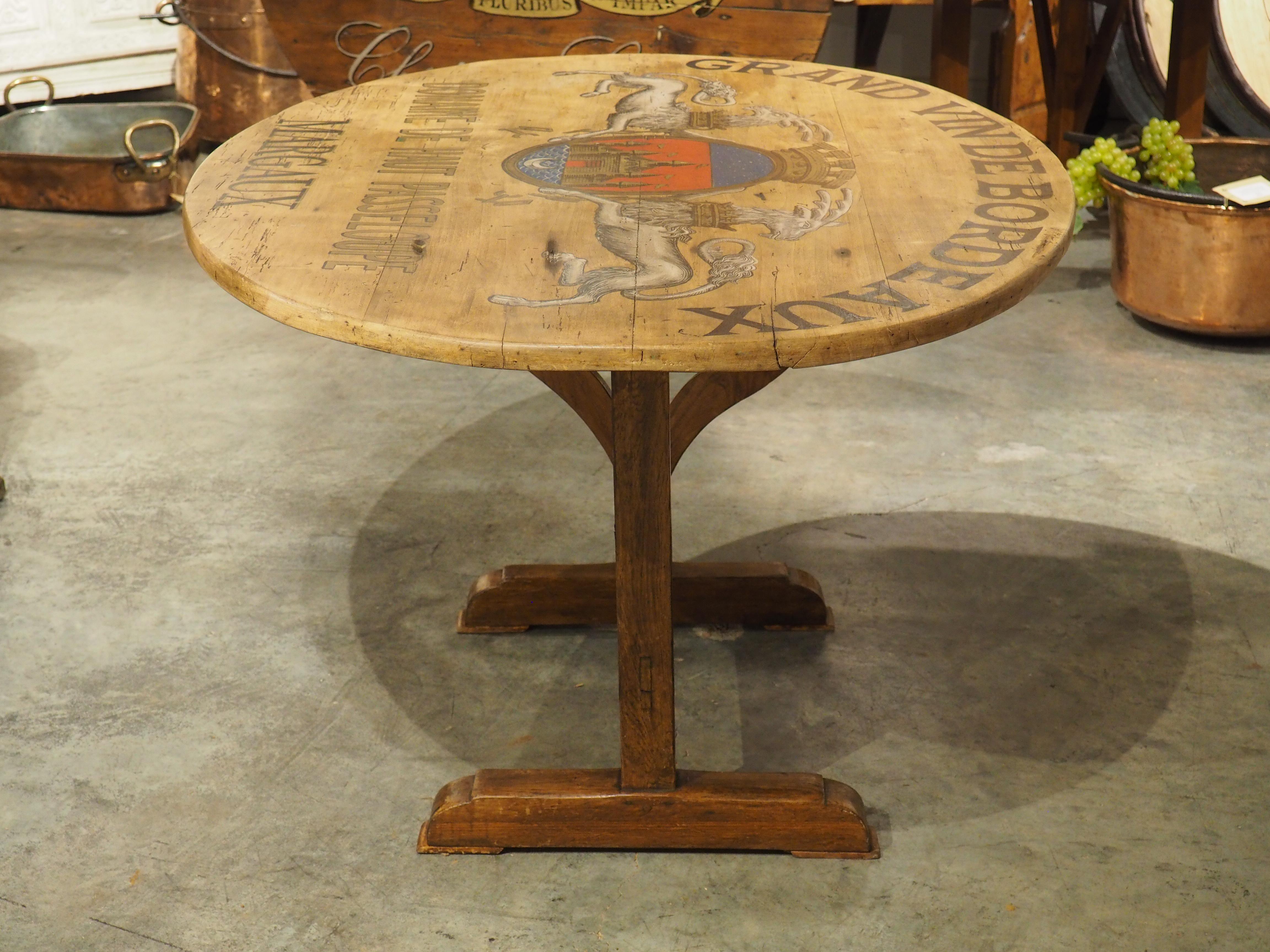 Antique French Wine Tasting Table, Grand Vin De Bordeaux Margaux, 19th Century 3