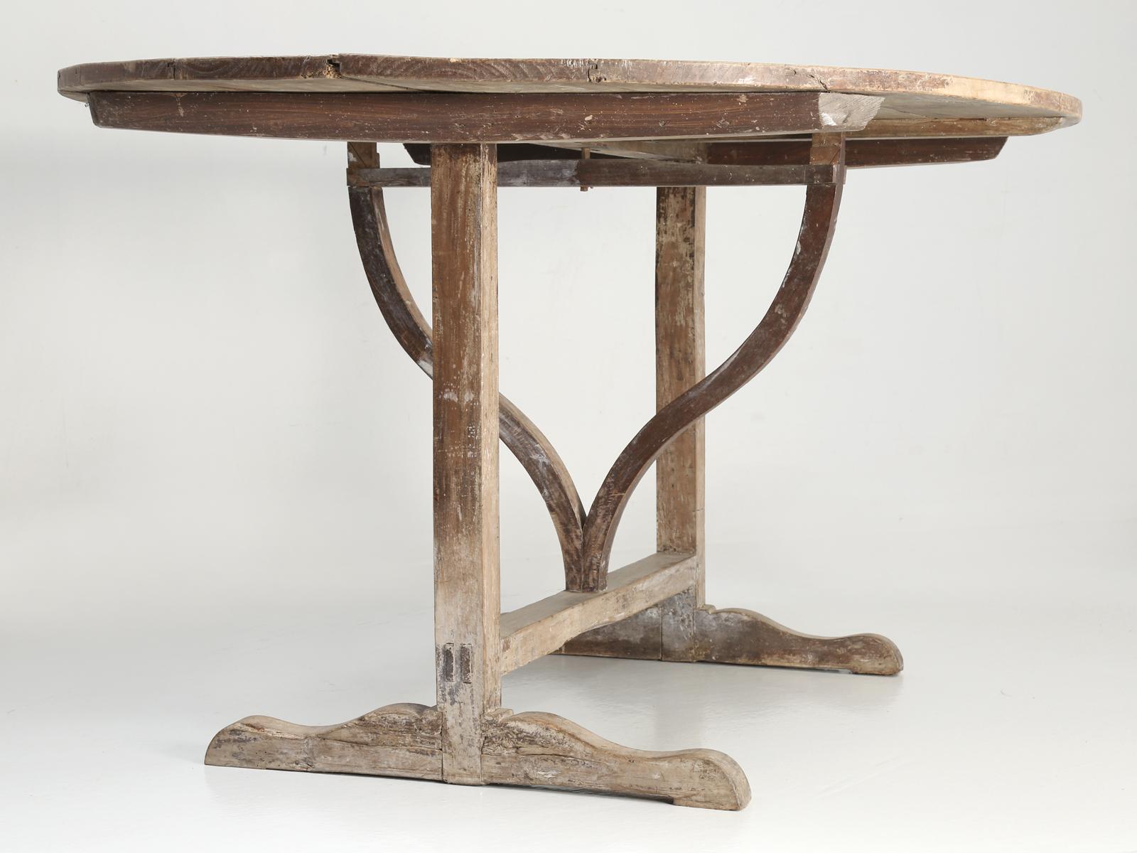 Hand-Crafted Antique French Wine Tasting Table in Its Original Finish