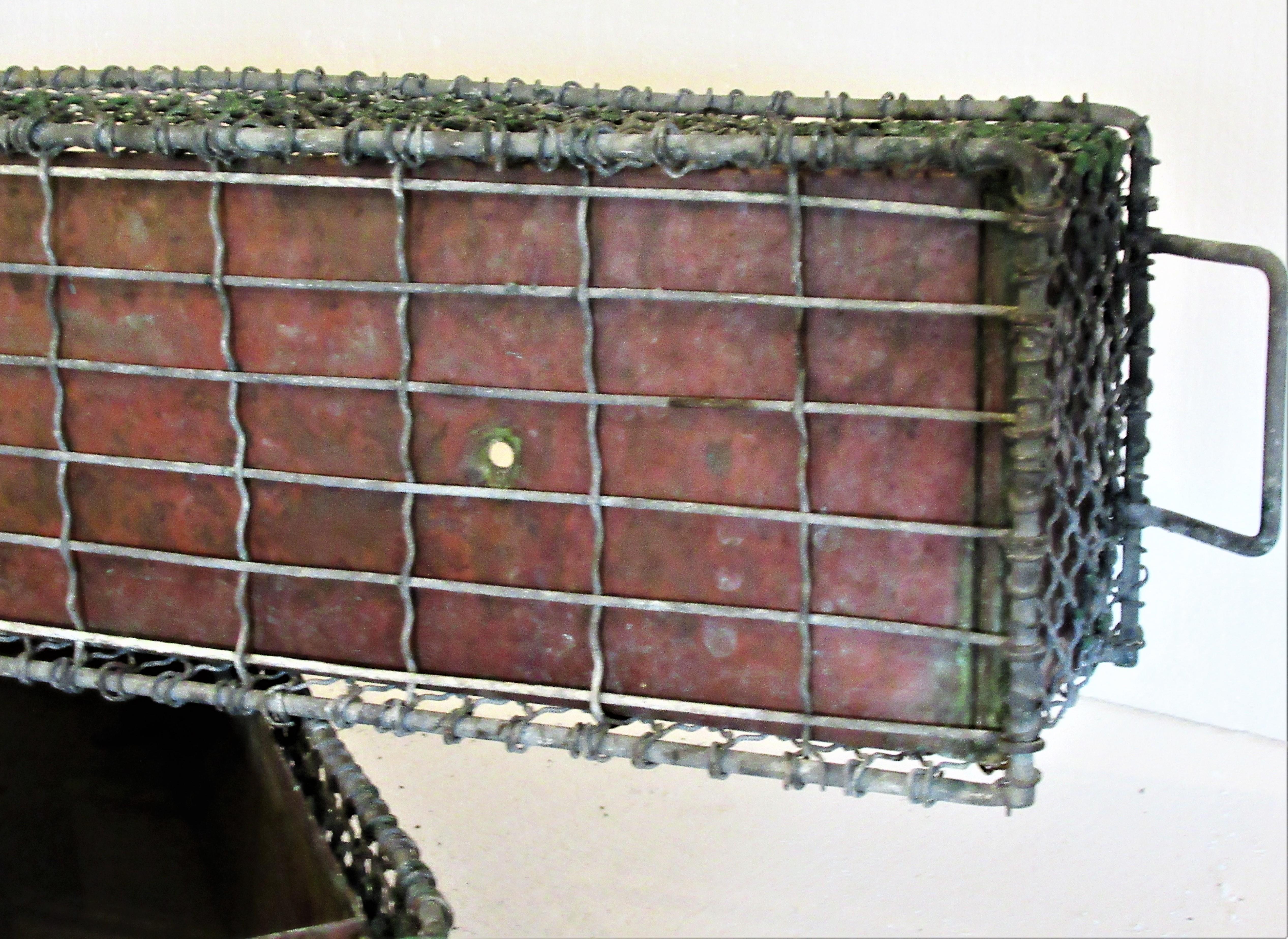 Antique French Wire Rectangular Garden Planters 2