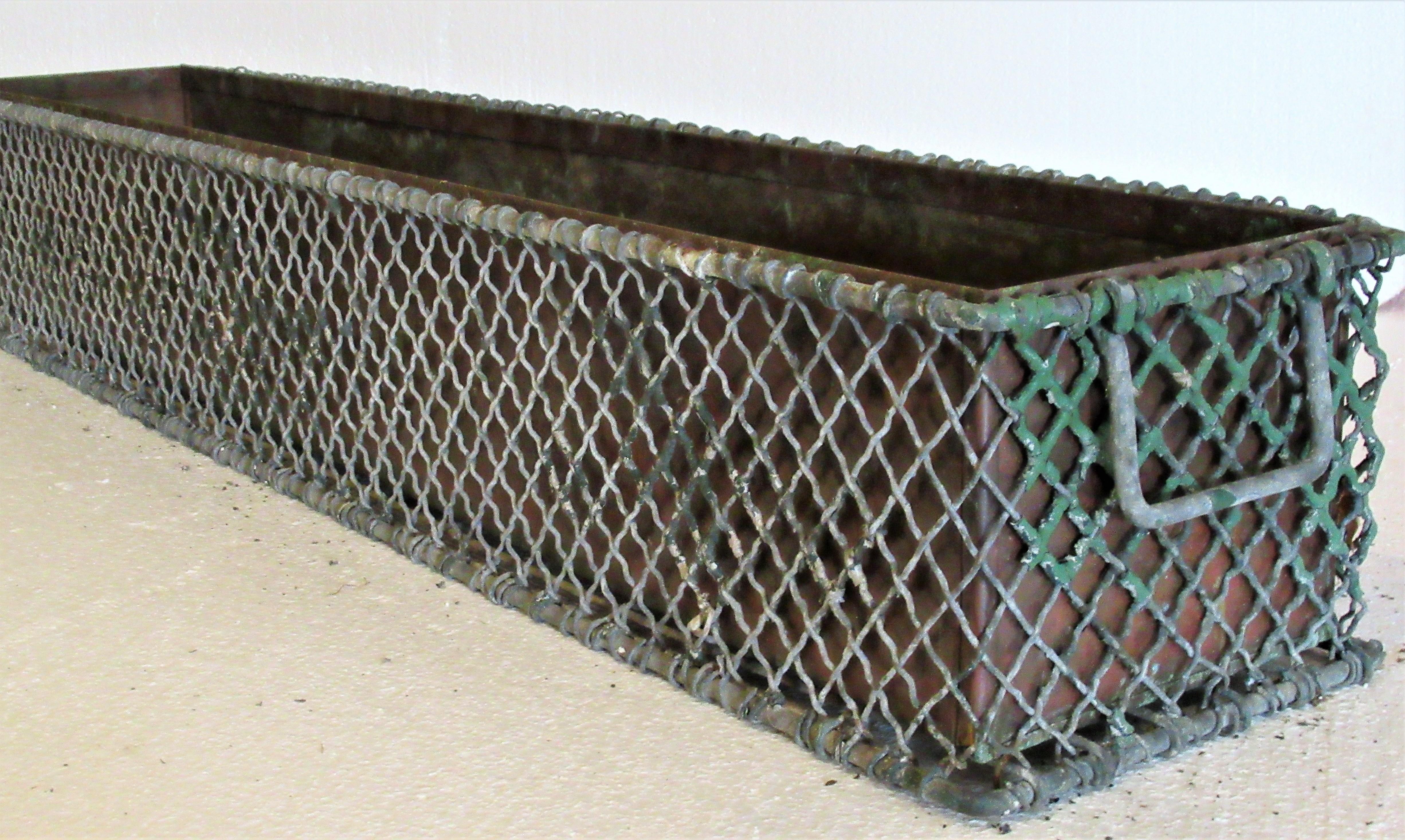 Painted Antique French Wire Rectangular Garden Planters