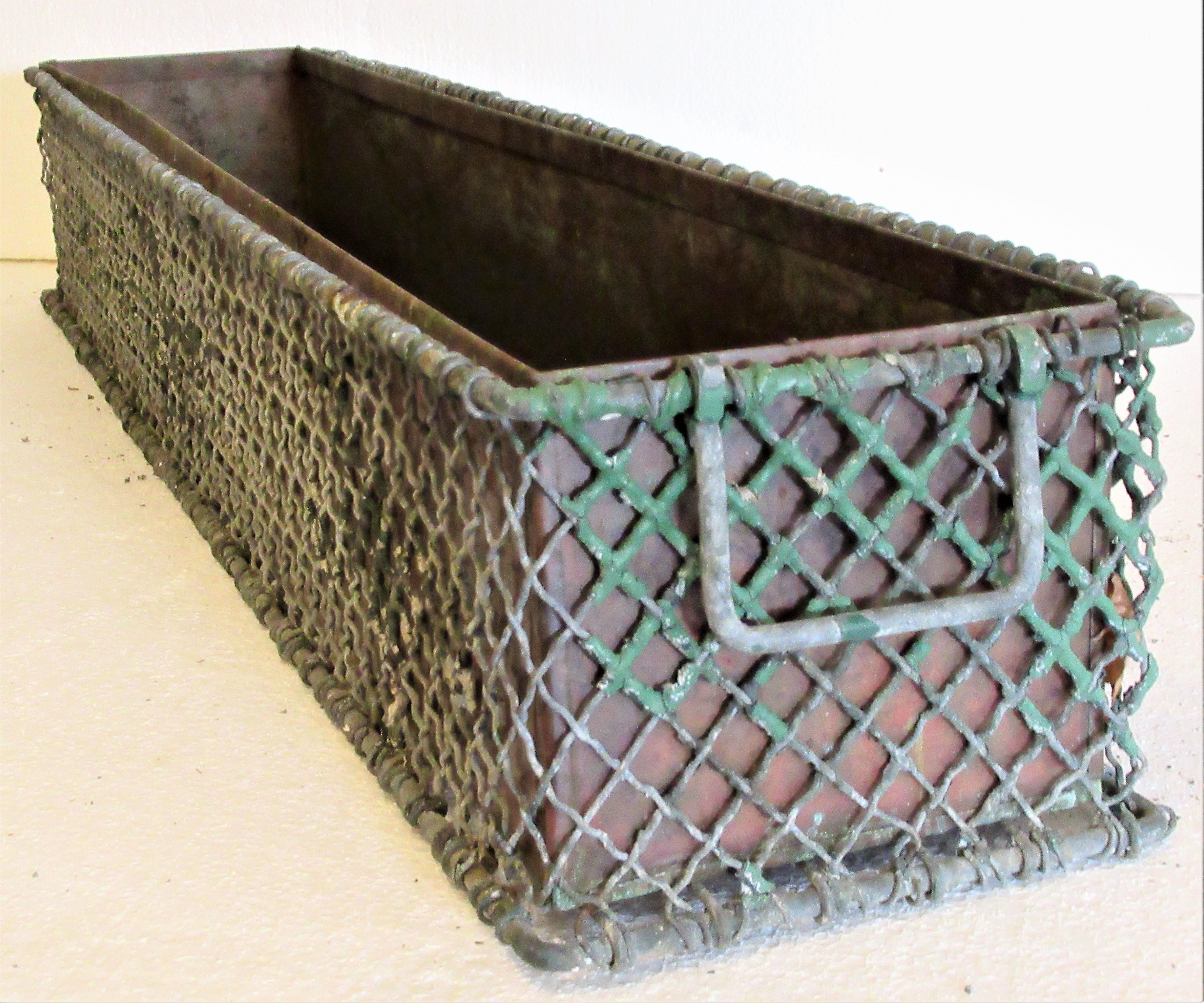 Antique French Wire Rectangular Garden Planters In Good Condition In Rochester, NY