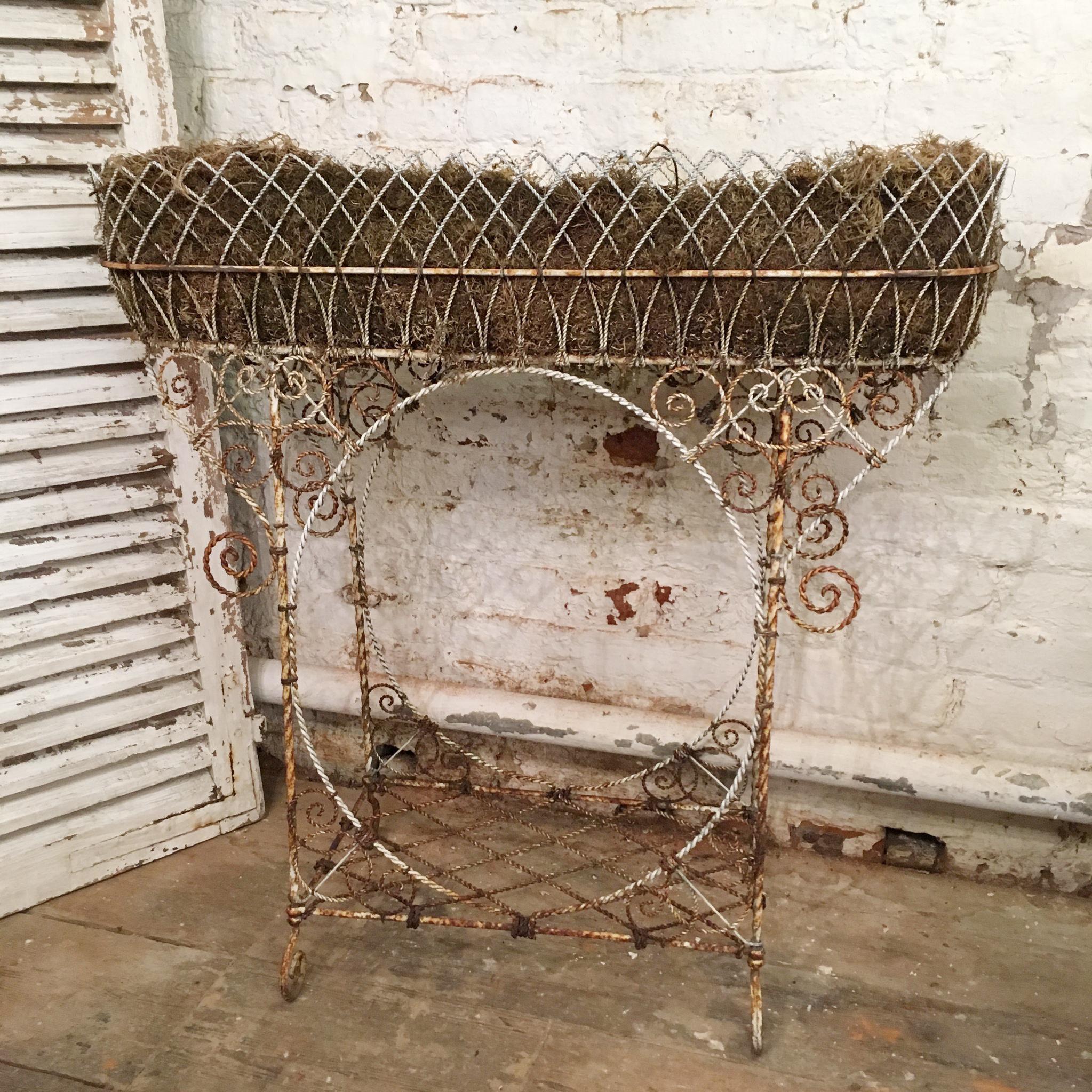 Antique French Wirework Jardinière Plant Stand 2