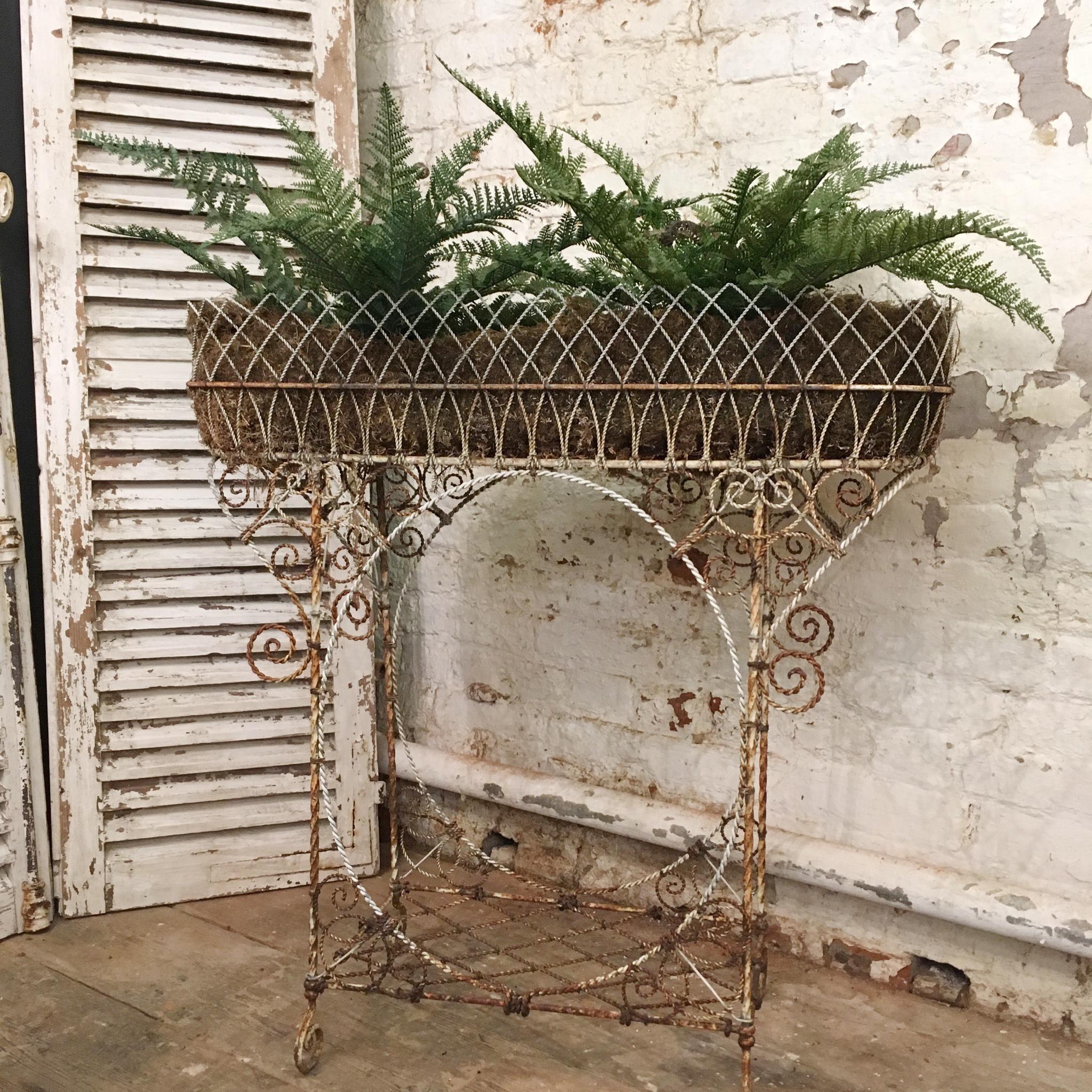 Antique French Wirework Jardinière Plant Stand 3