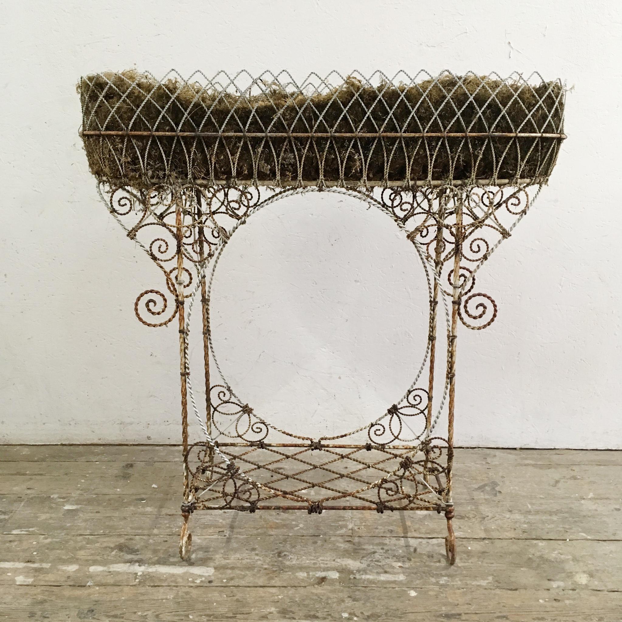 20th Century Antique French Wirework Jardinière Plant Stand
