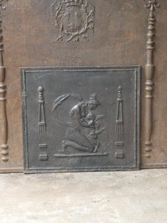 Antique French 'Woman with Cupid' Fireback / Backsplash, 18th-19th Century
