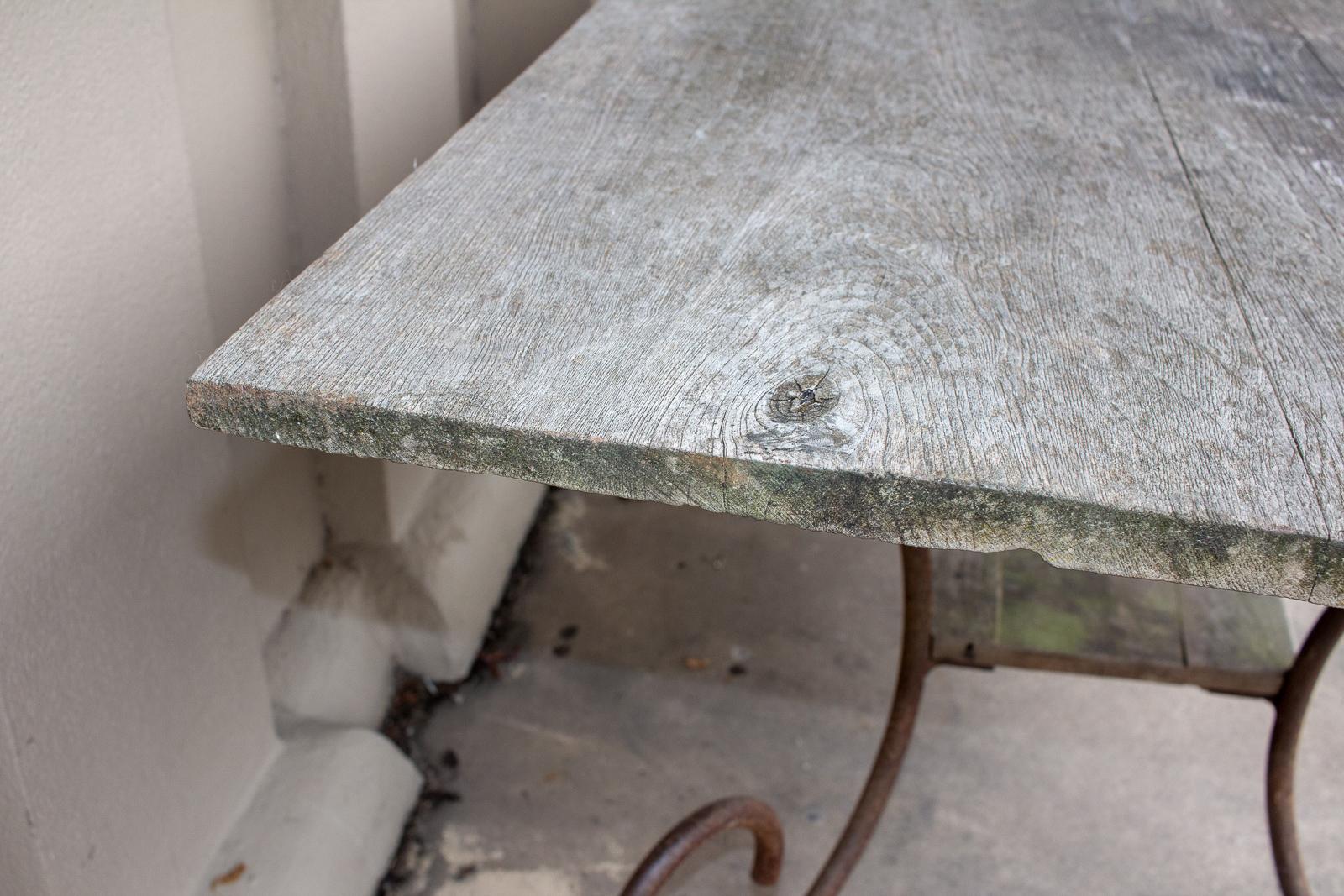 Antique French Wood and Iron Table from a Flower Shop in Paris 7