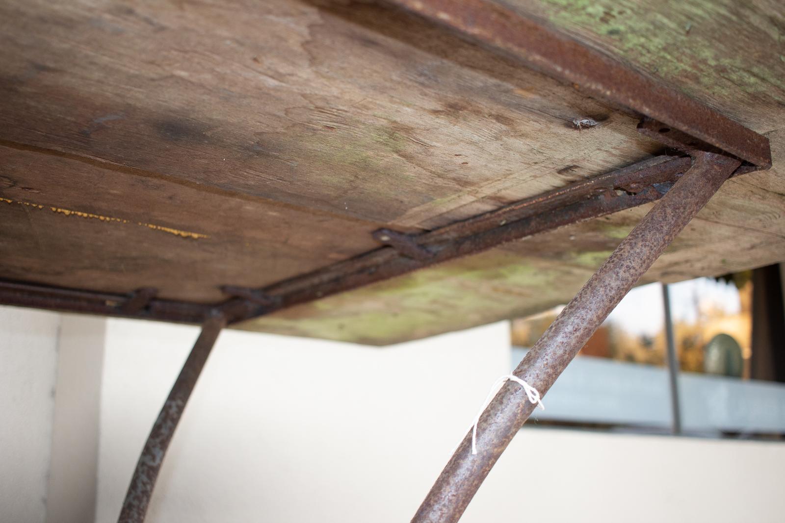 Antique French Wood and Iron Table from a Flower Shop in Paris 12