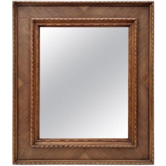 Antique French Wood and Marquetry Mirror, circa 1940