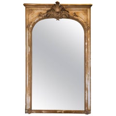 Antique French Wood and Plaster Mirror