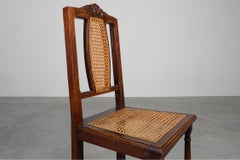 Antique French Wood and Rattan Chair, circa 1900