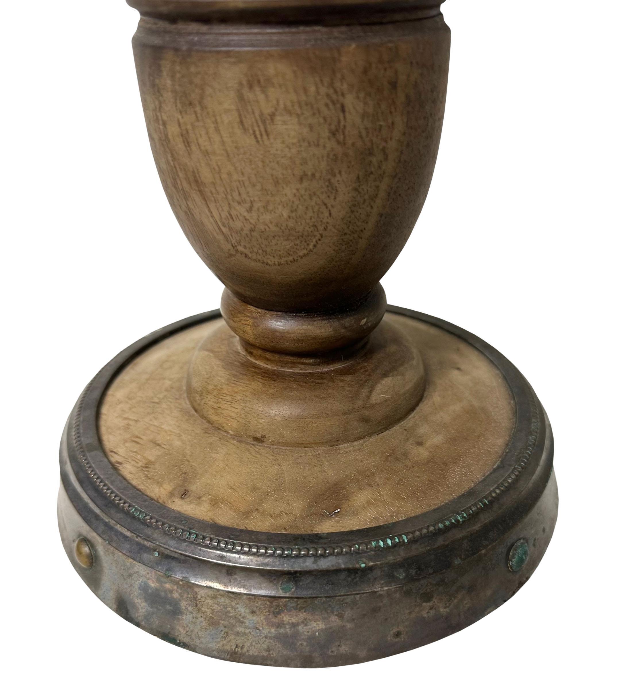 Antique French Wood Candlestick as a Lamp For Sale 1