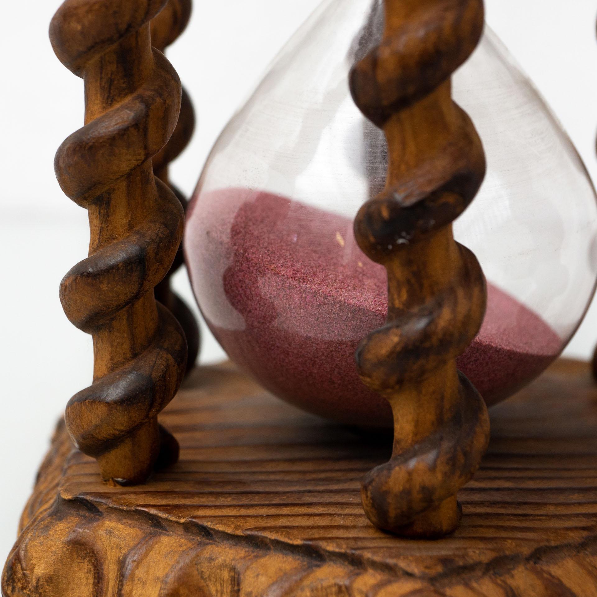 Antique French Wood Hourglass, circa 1940 3
