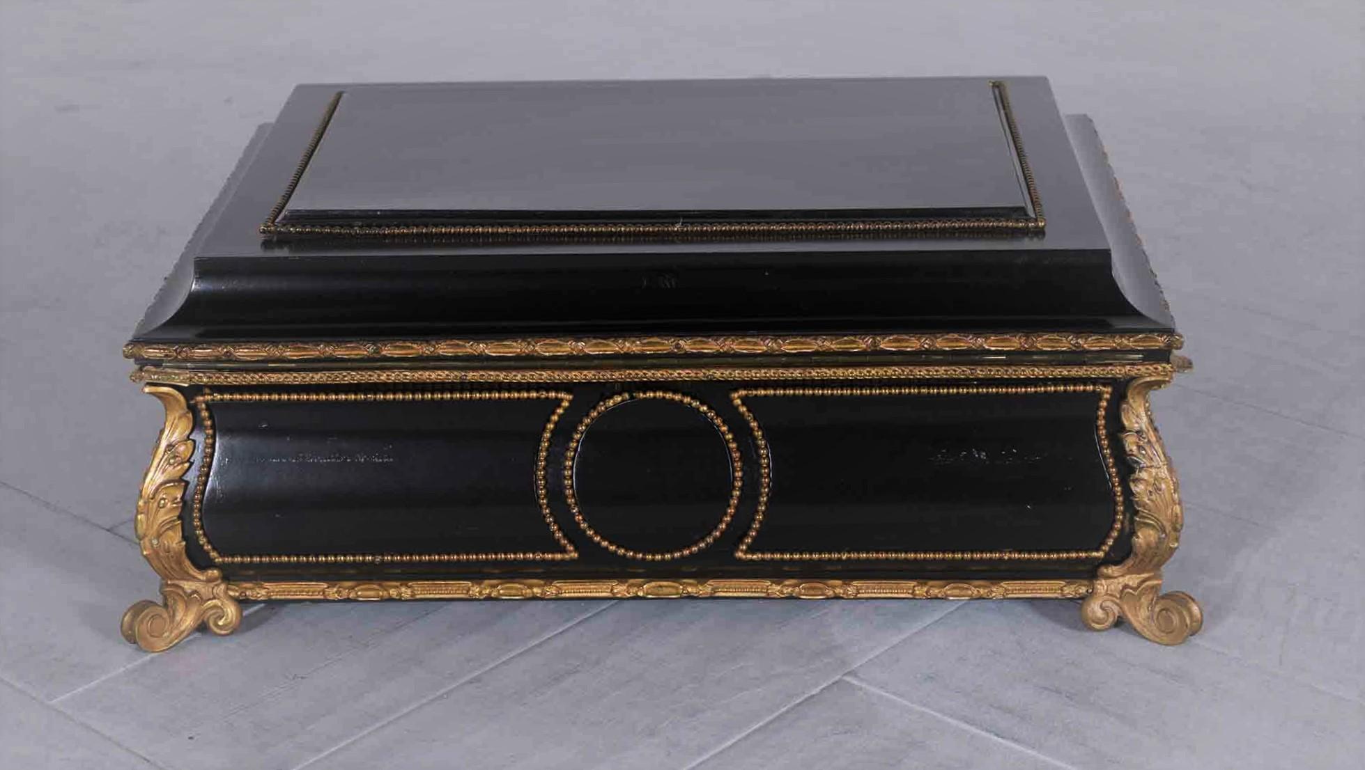 Antique French Wood Jewelry Box 2
