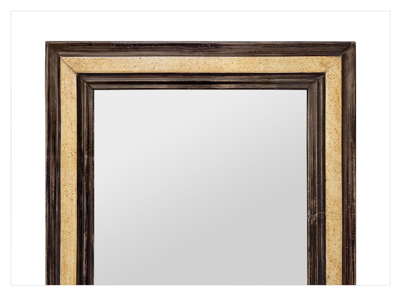 Français Ancien miroir français en bois peint d'inspiration flamande, vers 1880 en vente