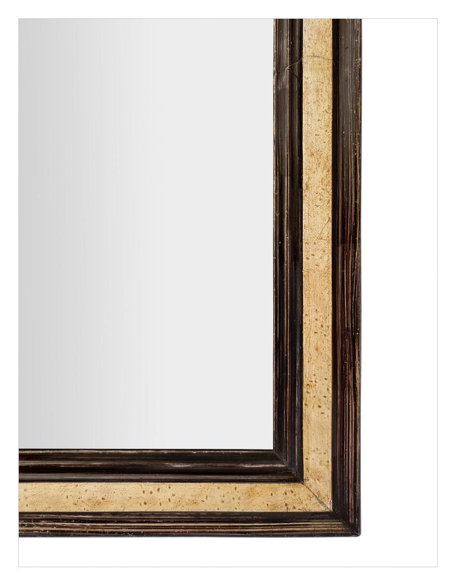 Antique French Wood Mirror Painted Flemish Style Inspiration, circa 1880 For Sale 2