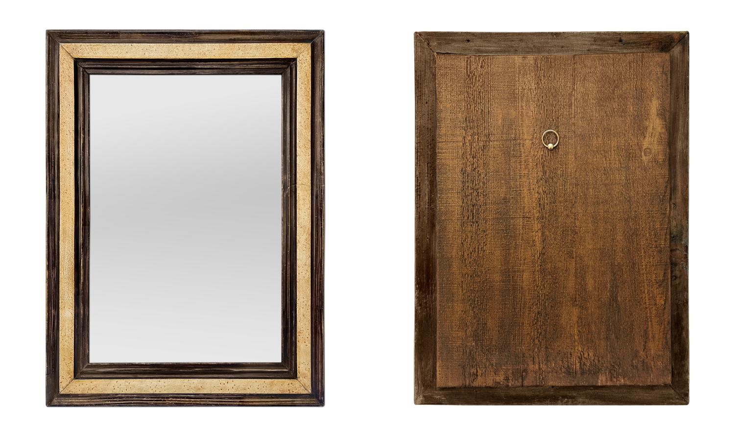 Antiker französischer Holzspiegel im flämischen Stil, inspiriert, um 1880 (Spiegel) im Angebot