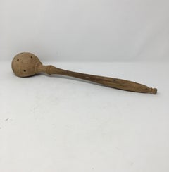 Antique French Wood Olive Spoon