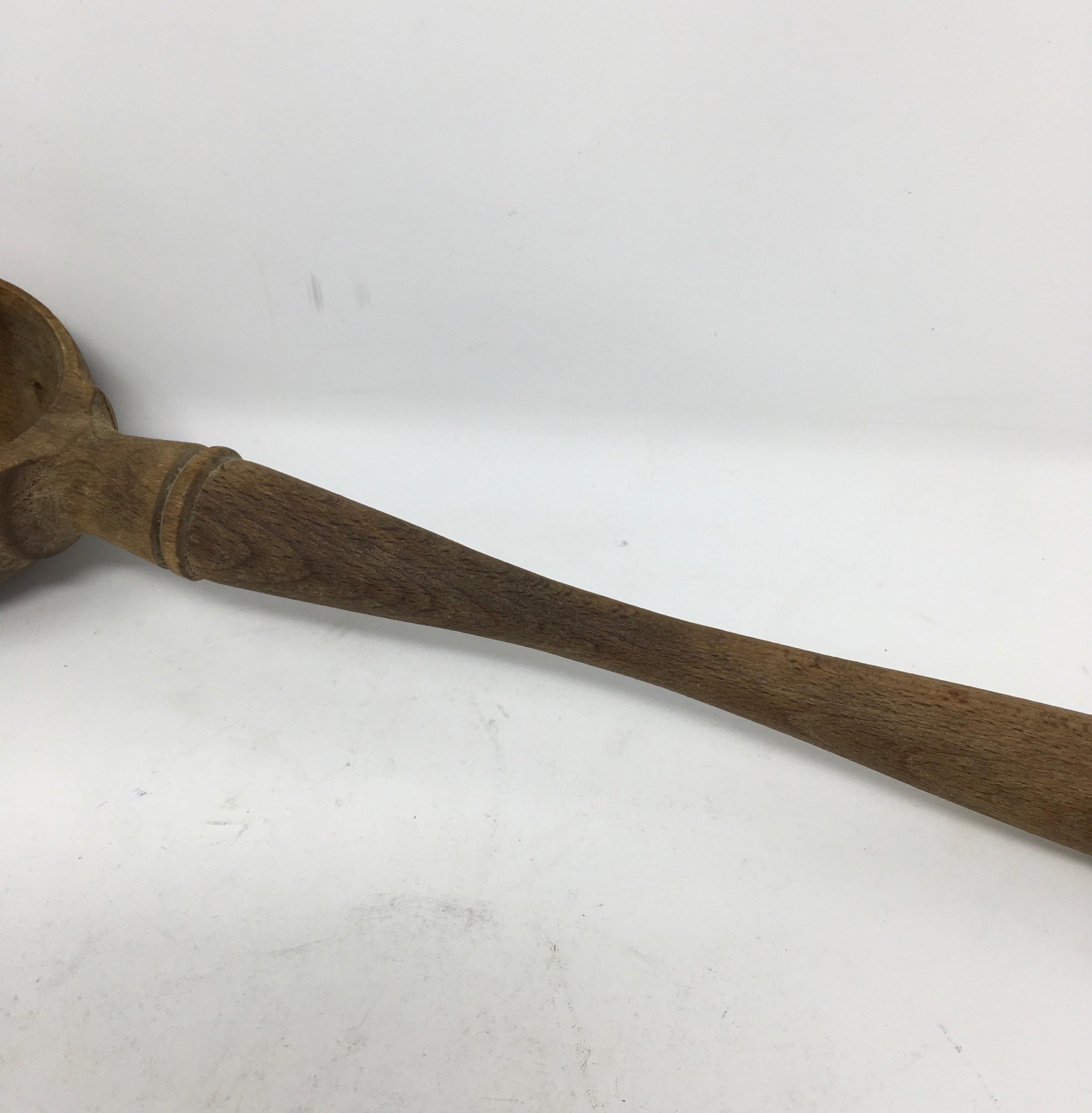 20th Century Antique French Wood Olive Spoon