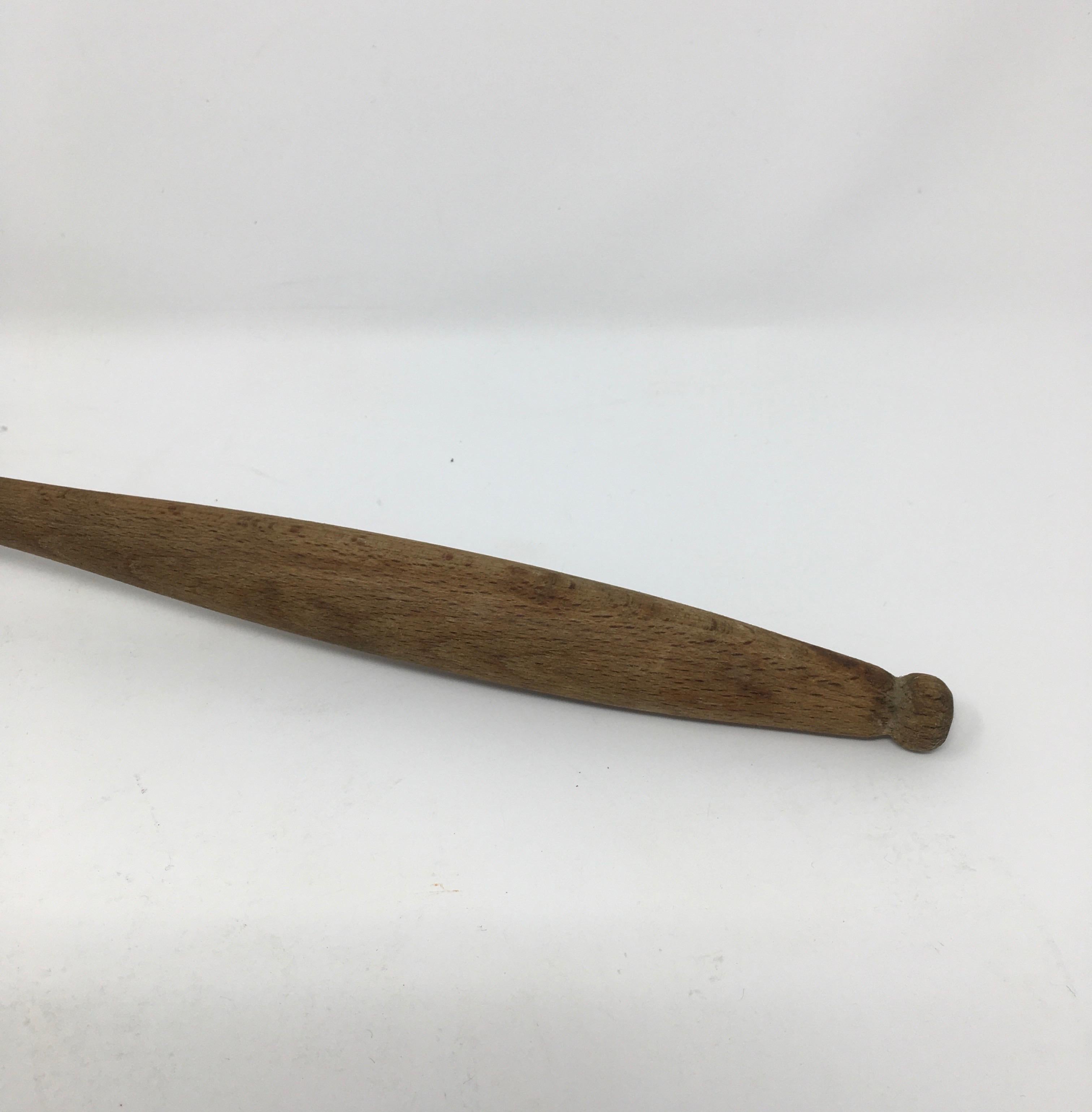 Antique French Wood Olive Spoon 1