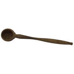 Antique French Wood Olive Spoon